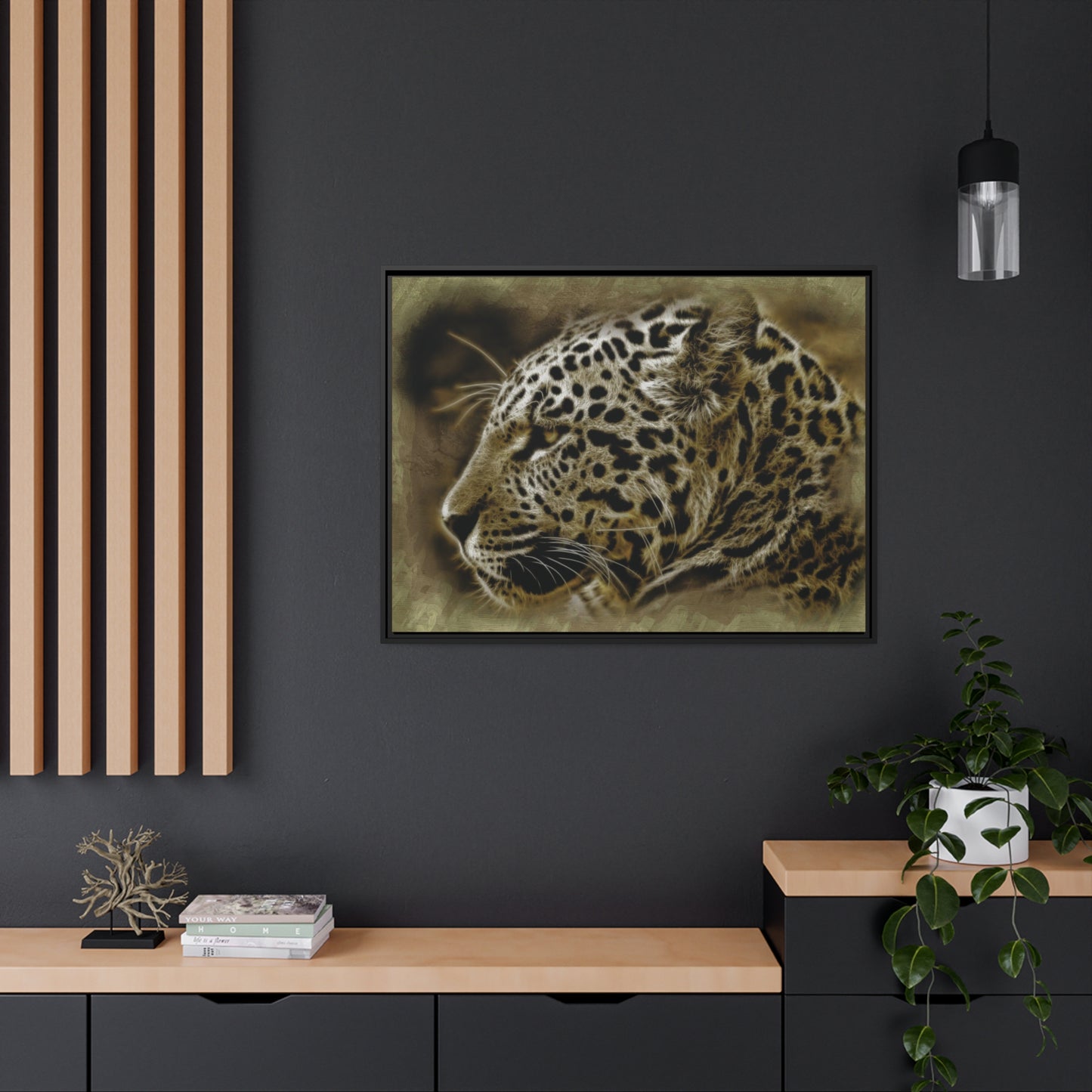 Jaguar Matte Canvas, Black Frame