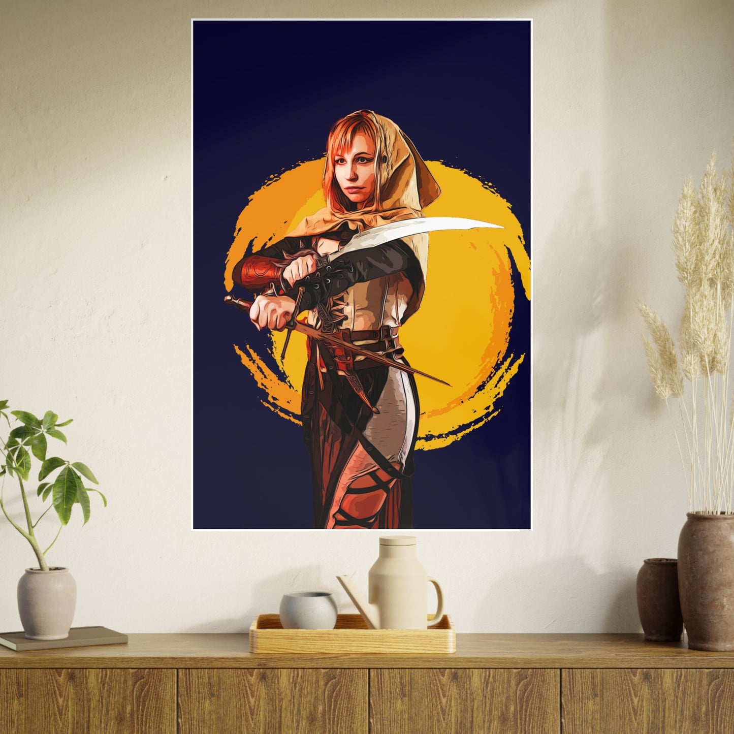 Cosplay Woman Warrior Photo Art Paper Posters