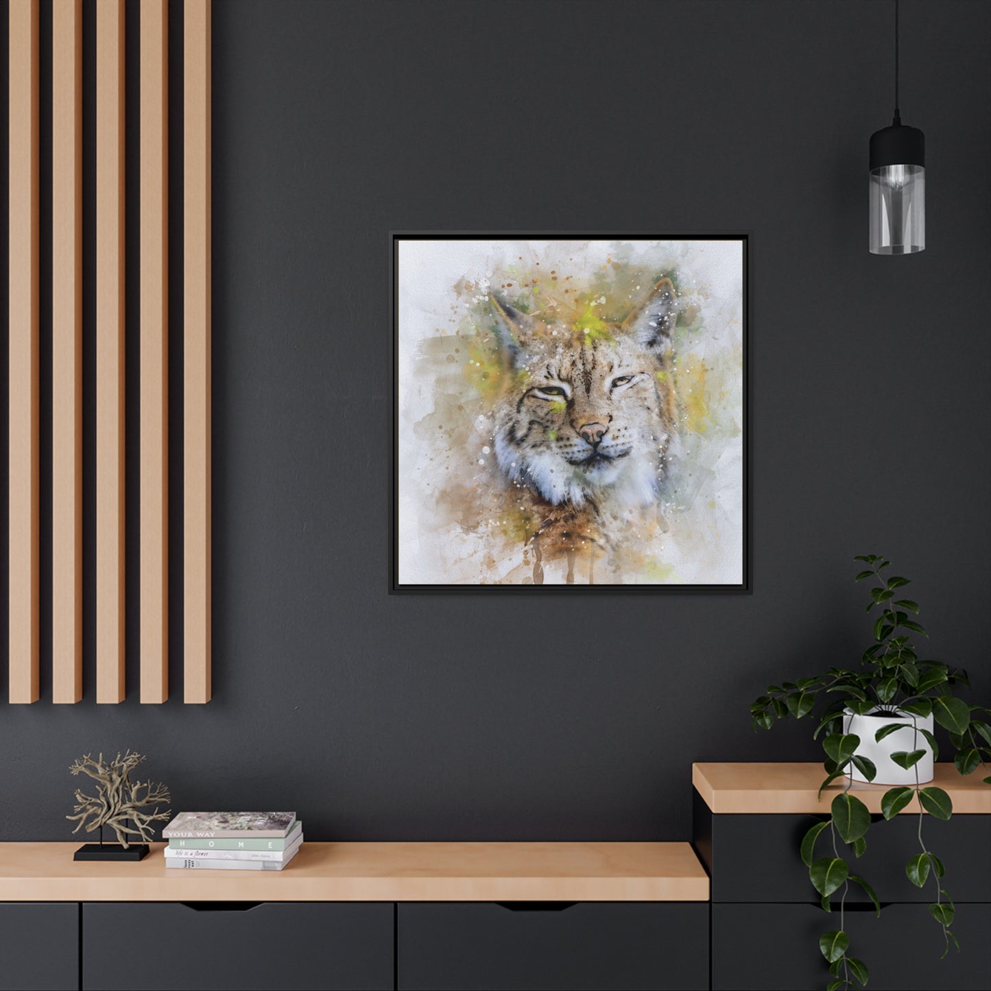 Bobcat Matte Canvas, Black Frame