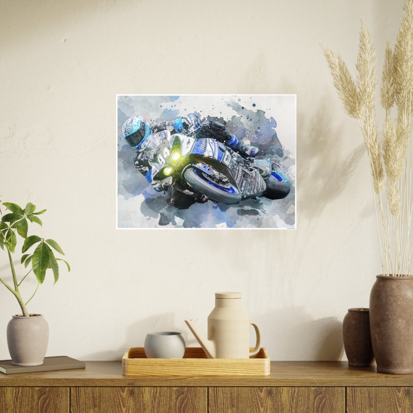 Motorcycle Race Photo Art Paper Posters