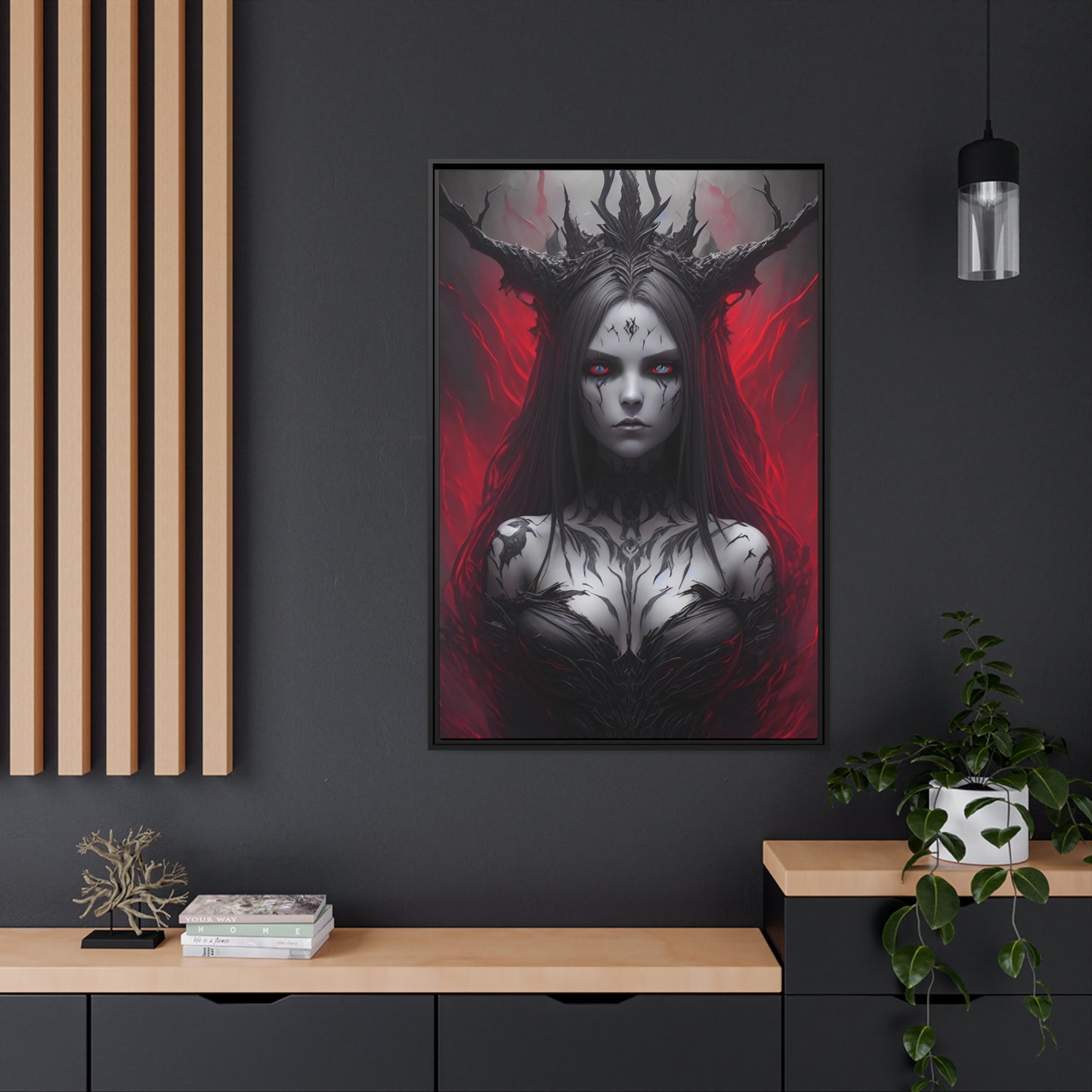 Woman Shaman Matte Canvas, Black Frame