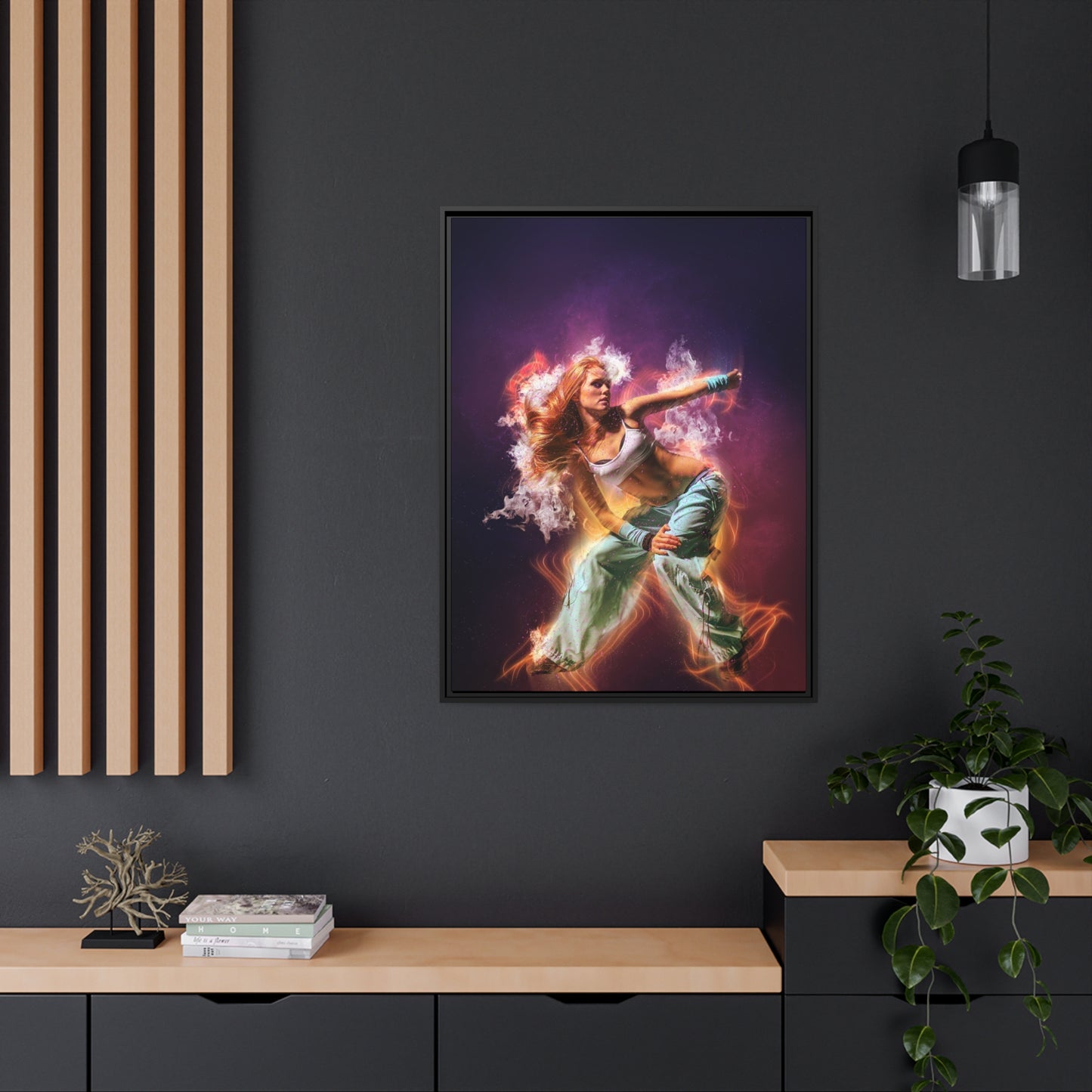 Dancing Woman Matte Canvas, Black Frame