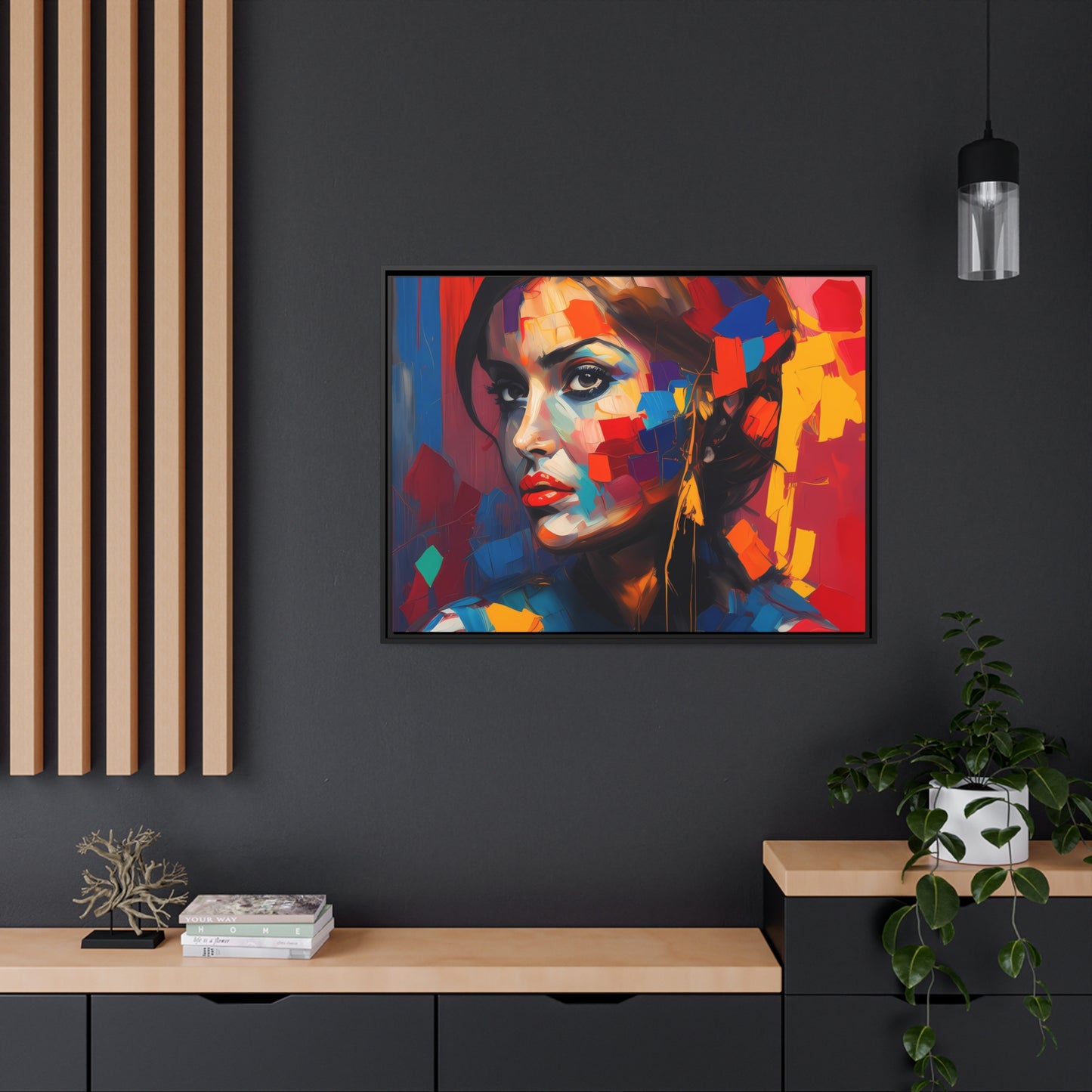 Woman AI Gen Matte Canvas, Black Frame