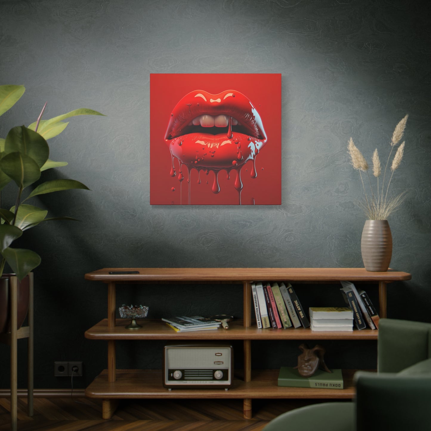 Bloody Lips Matte Canvas, Stretched, 1.25"