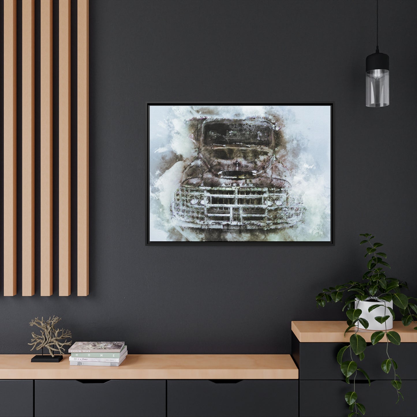 Austin truck Matte Canvas, Black Frame