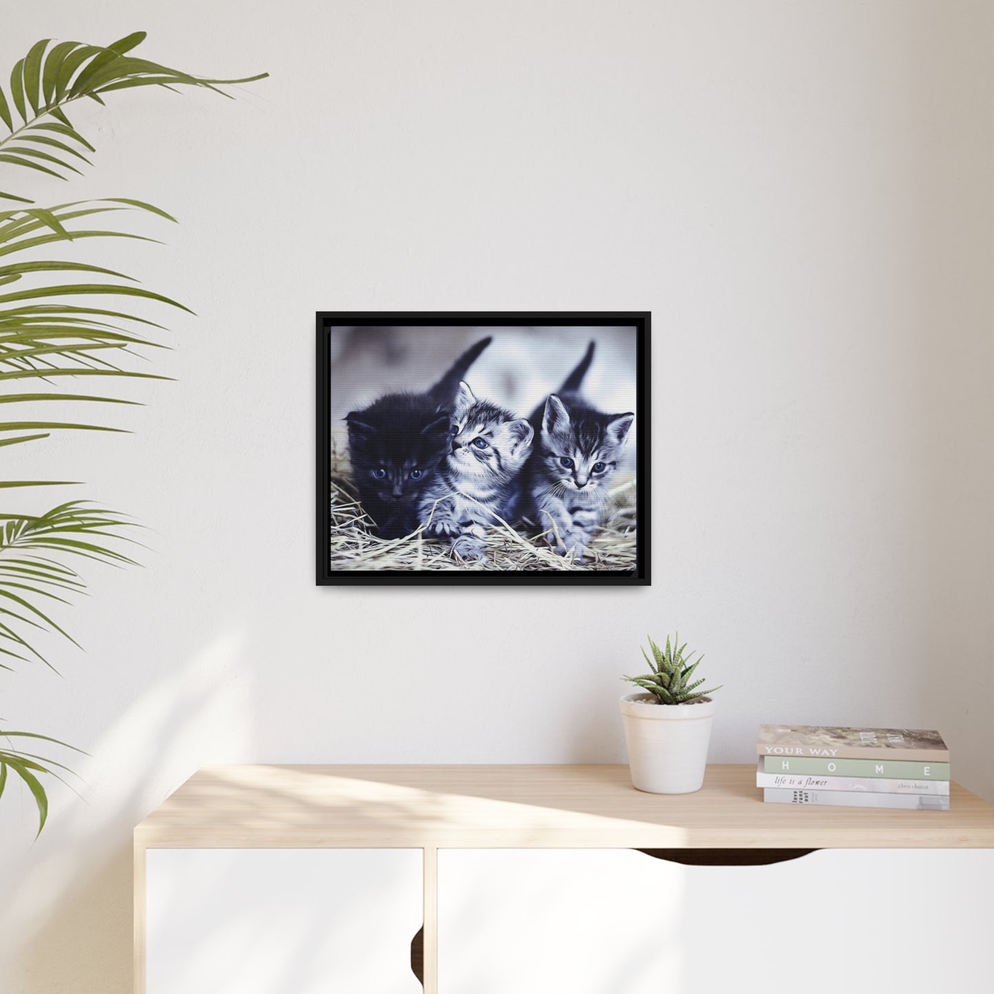 Kitten Matte Canvas, Black Frame