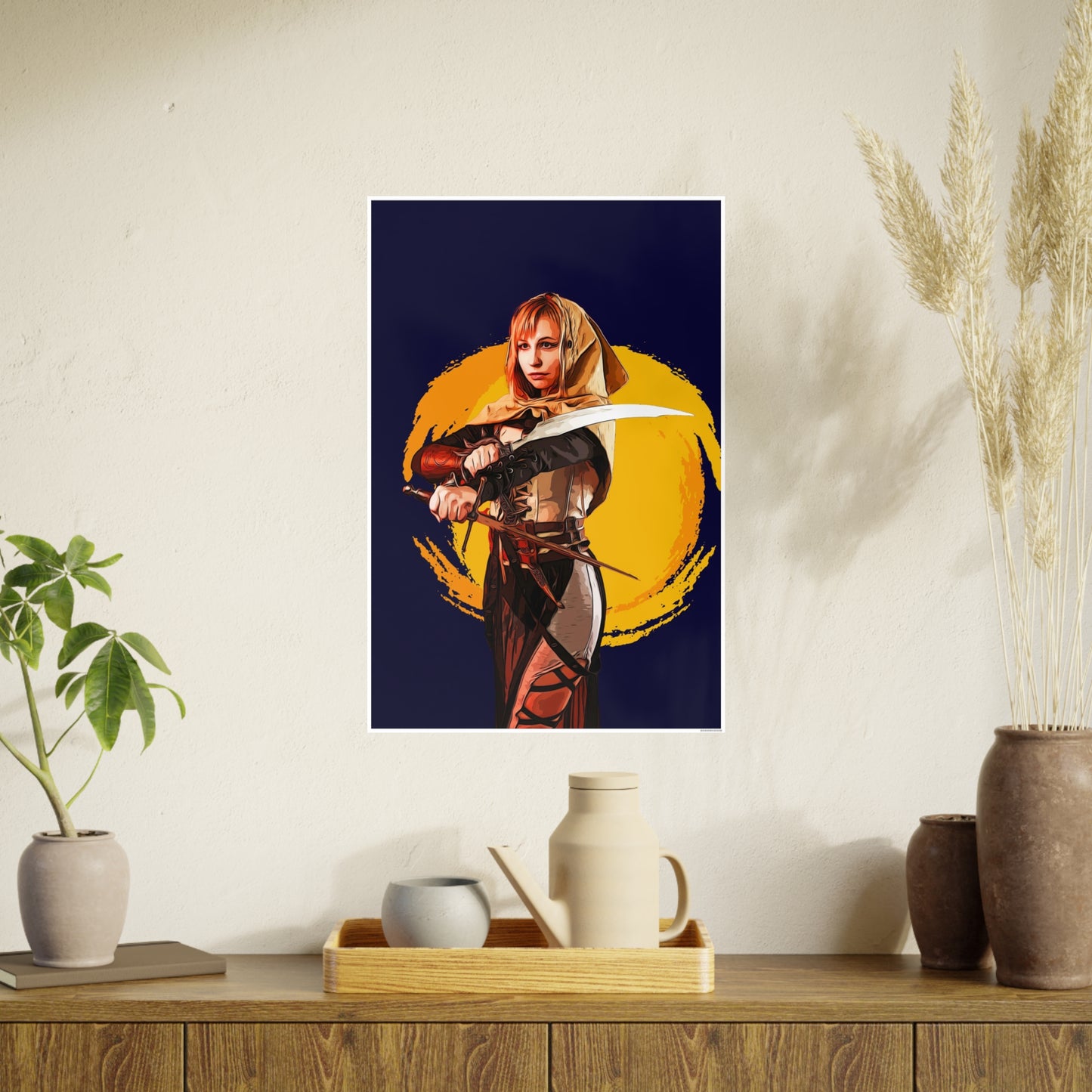 Cosplay Woman Warrior Photo Art Paper Posters
