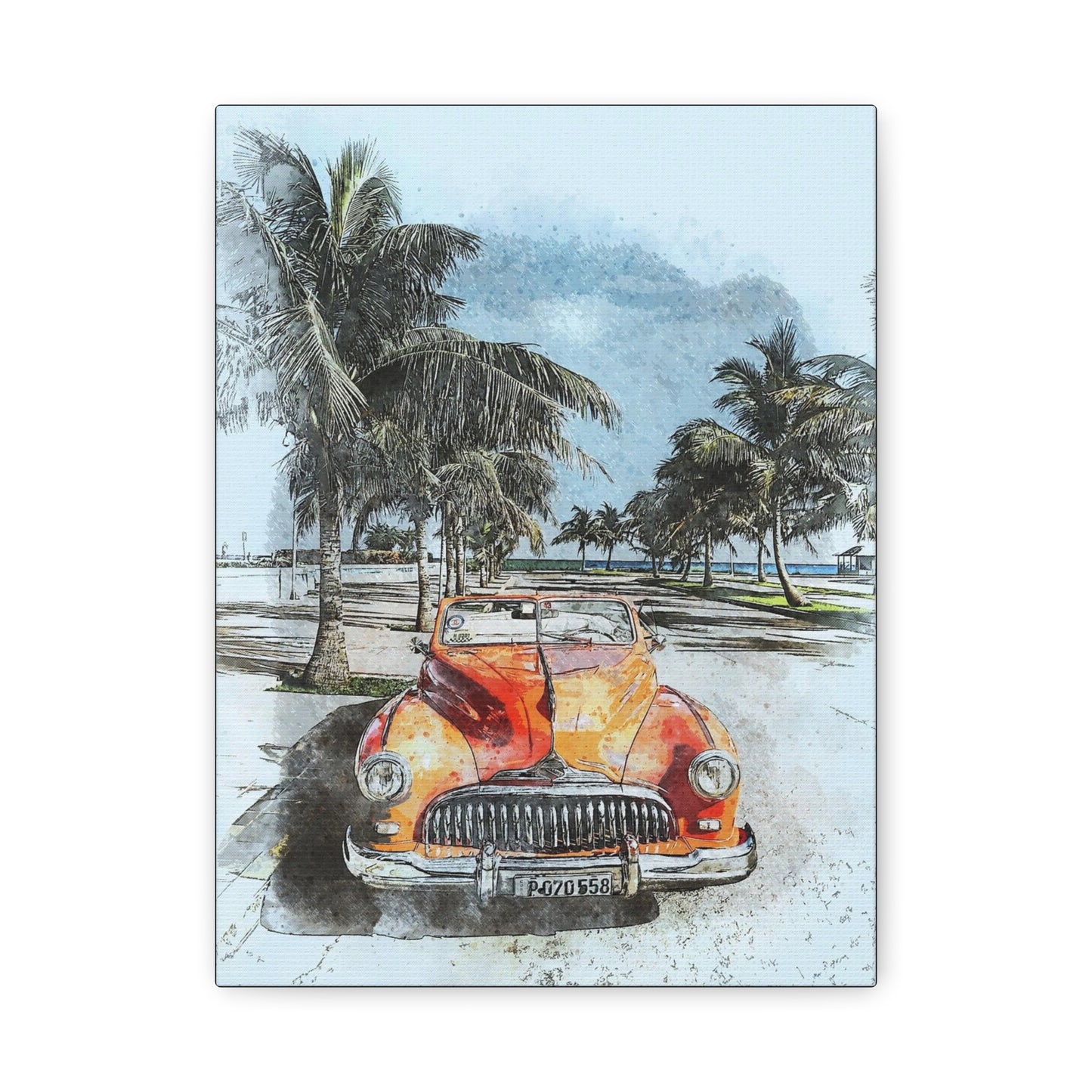 Car Matte Canvas, Stretched, 1.25"