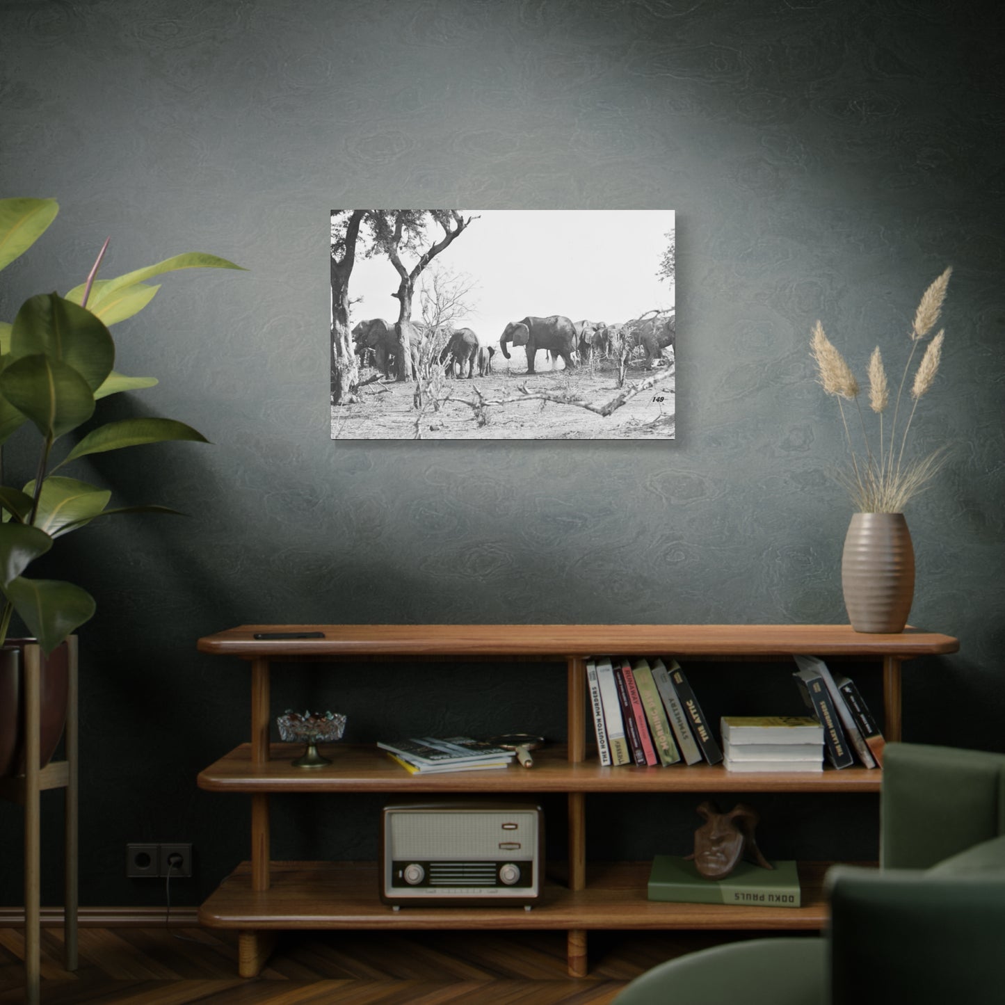 Elephants Matte Canvas, Stretched, 1.25"