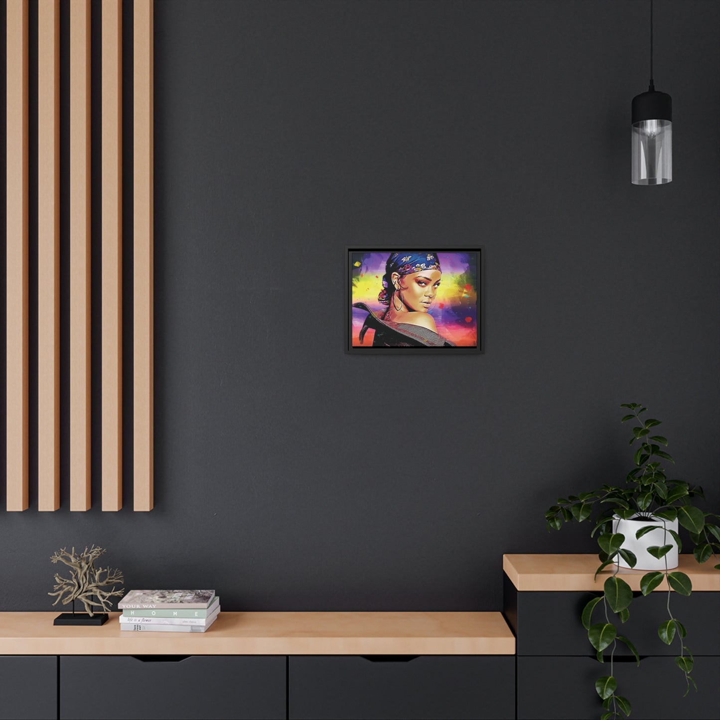 Woman Matte Canvas, Black Frame