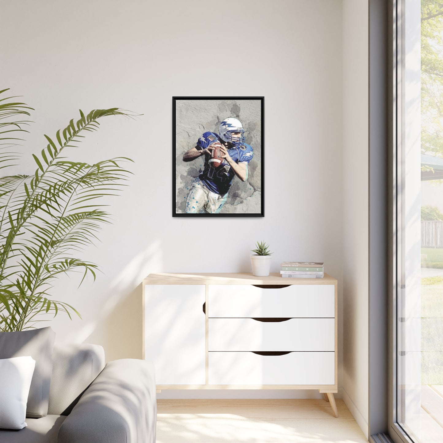 Quarterback Matte Canvas, Black Frame