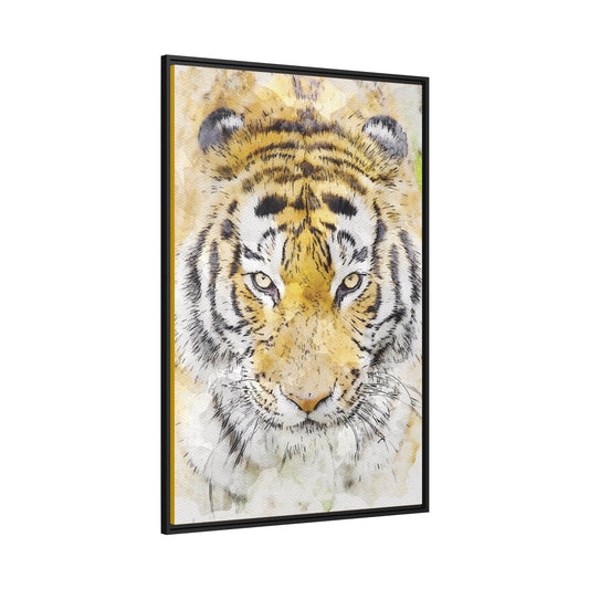 Tiger Matte Canvas, Black Frame