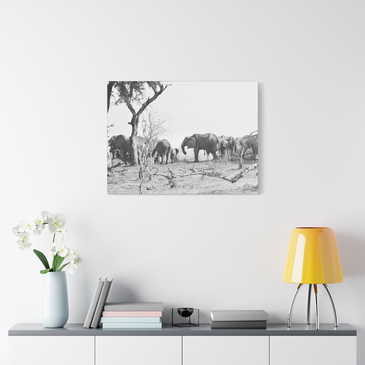 Elephants Matte Canvas, Stretched, 1.25"