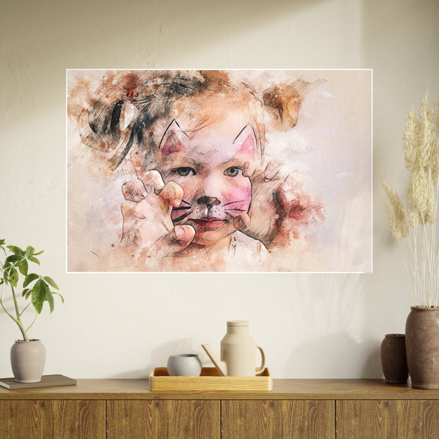 Baby Cat Girl Photo Art Paper Posters