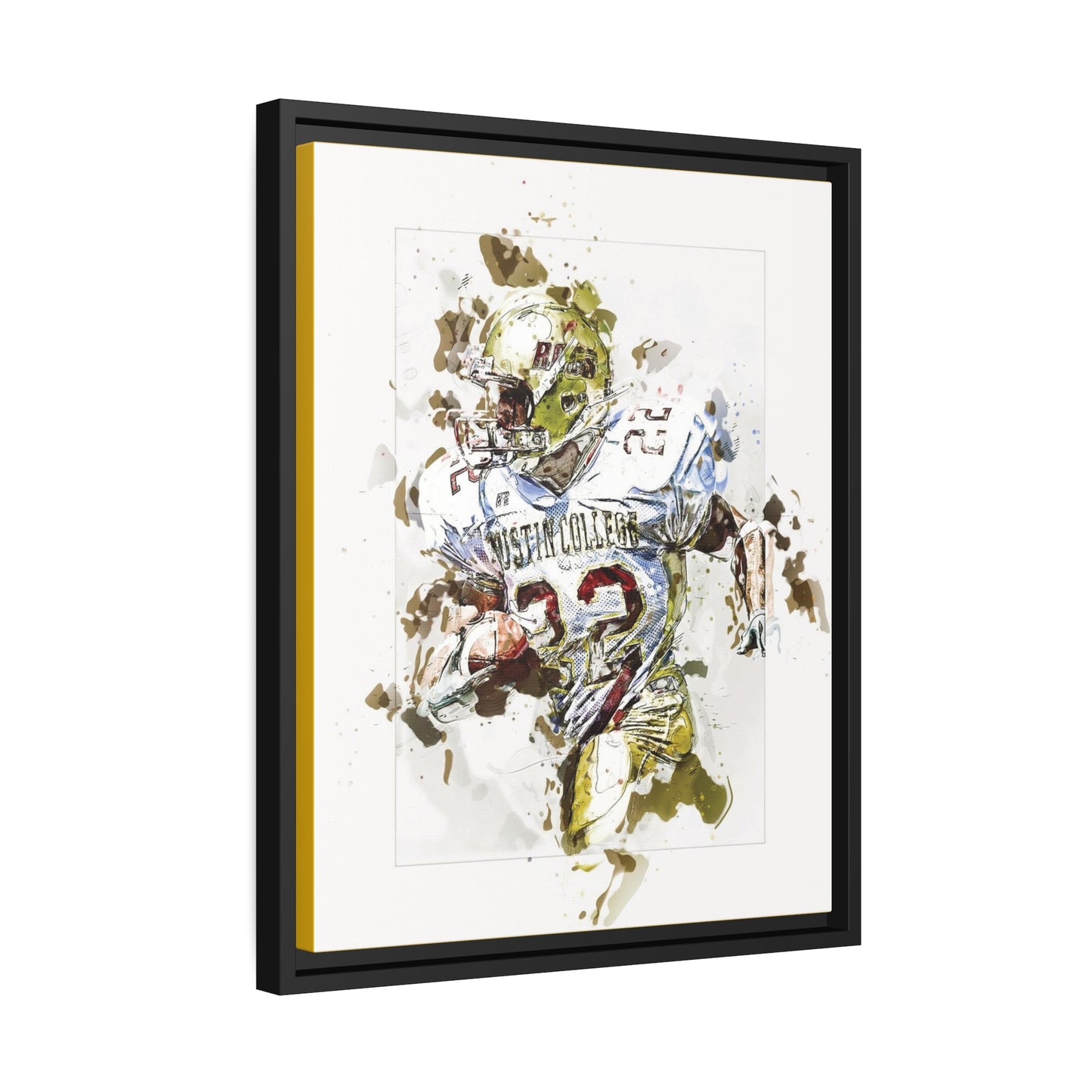 Football Matte Canvas, Black Frame