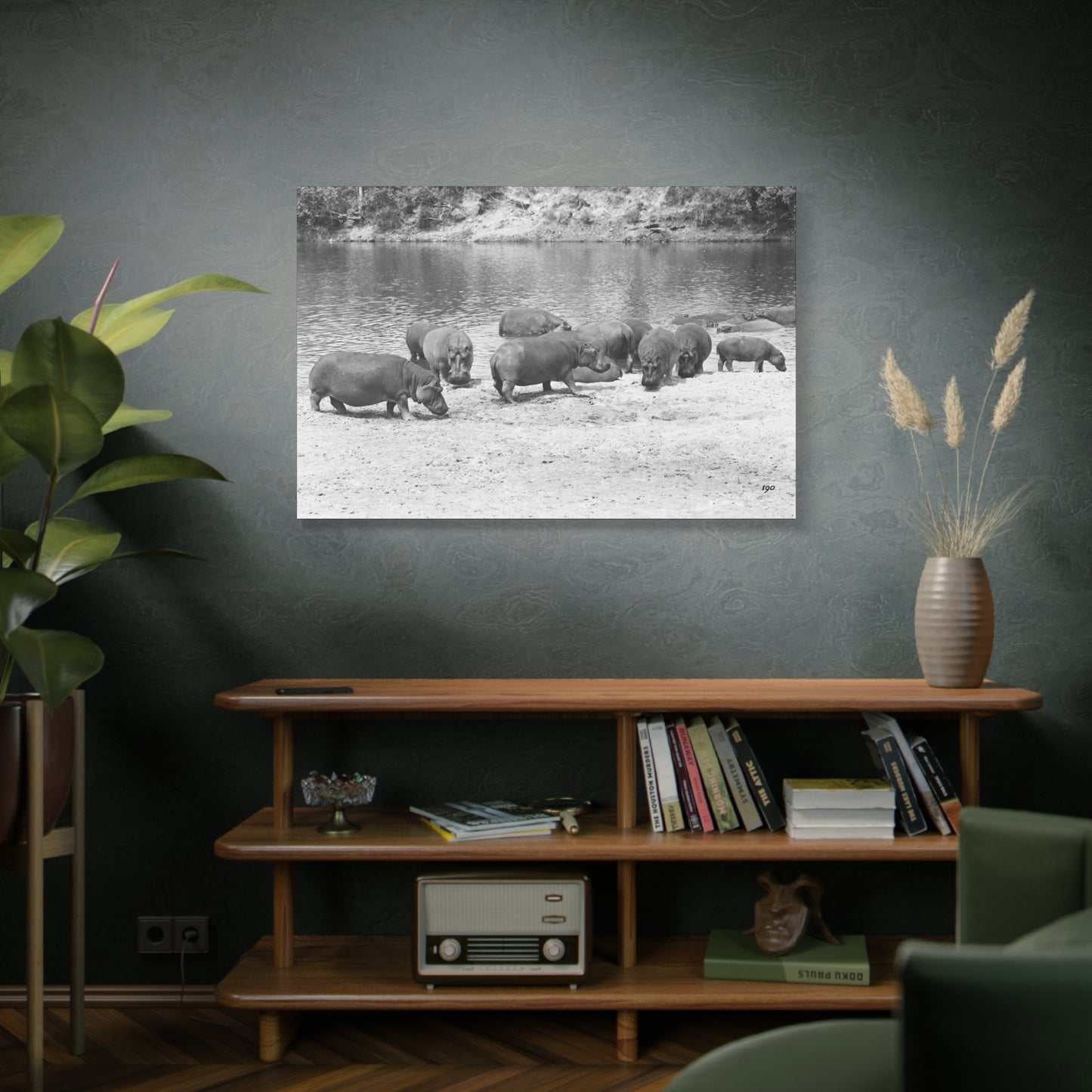 Hippopotamus Matte Canvas, Stretched, 1.25"