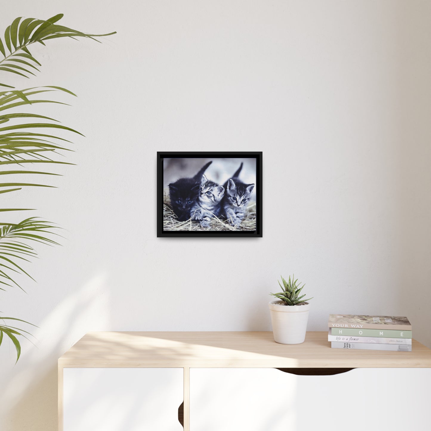 Kitten Matte Canvas, Black Frame