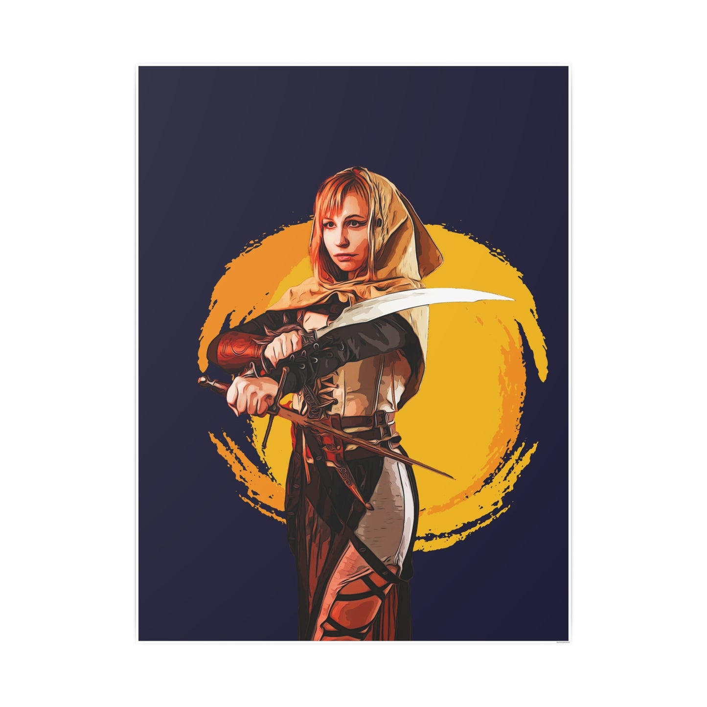 Cosplay Woman Warrior Photo Art Paper Posters