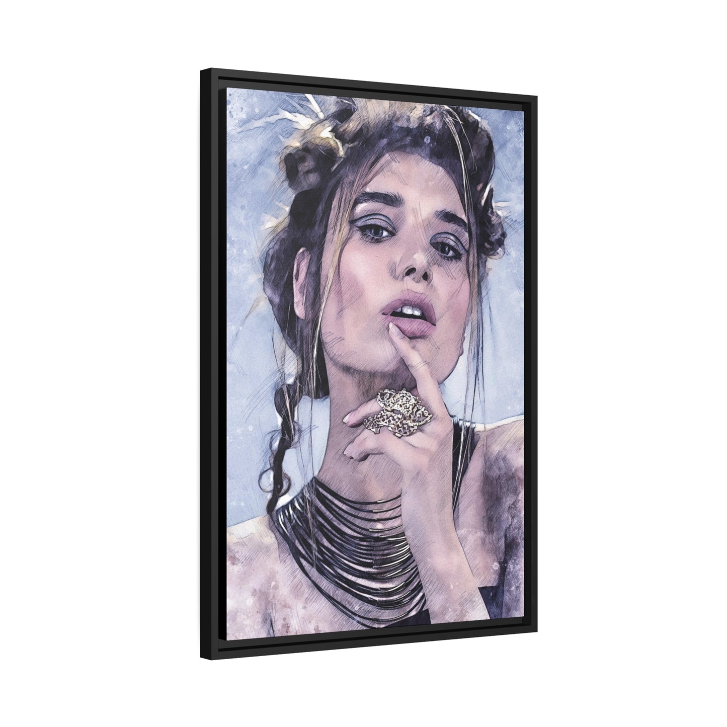 Woman Matte Canvas, Black Frame