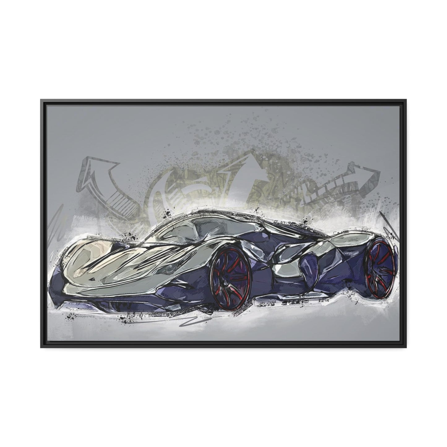 Car Matte Canvas, Black Frame