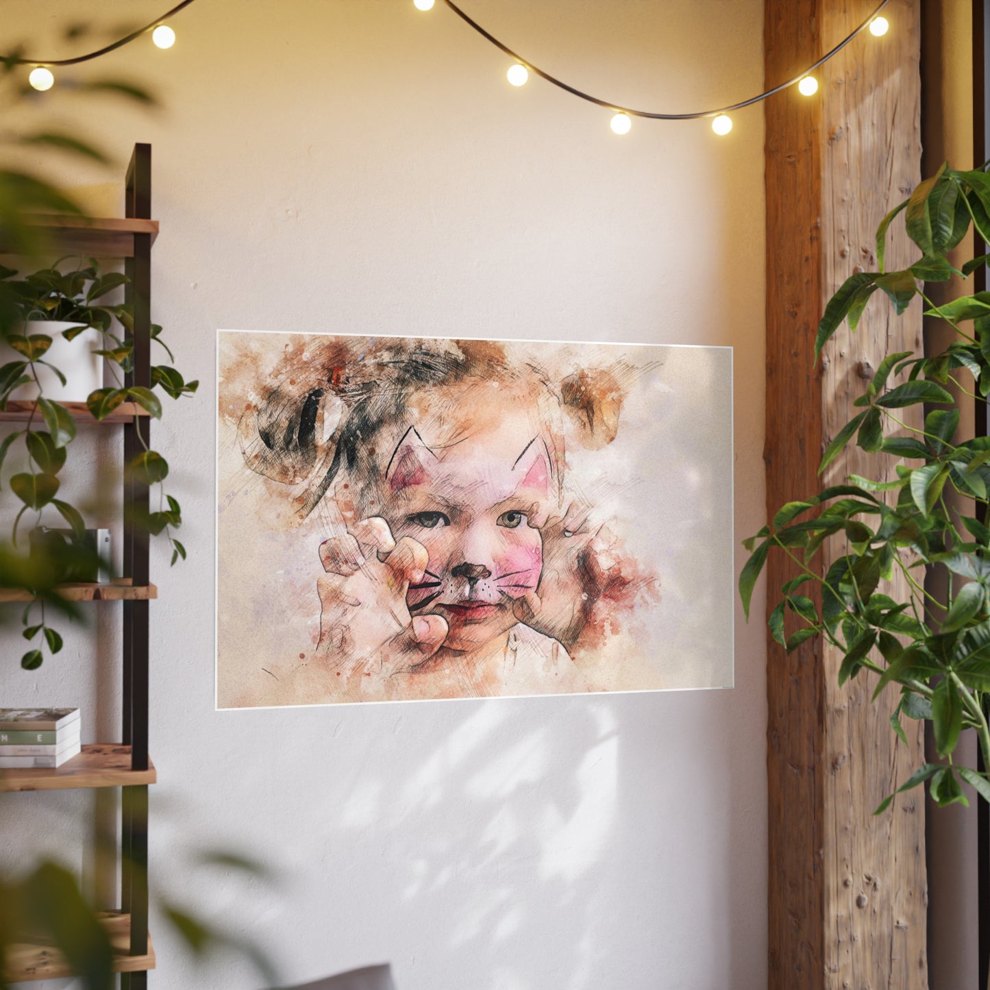 Baby Cat Girl Photo Art Paper Posters