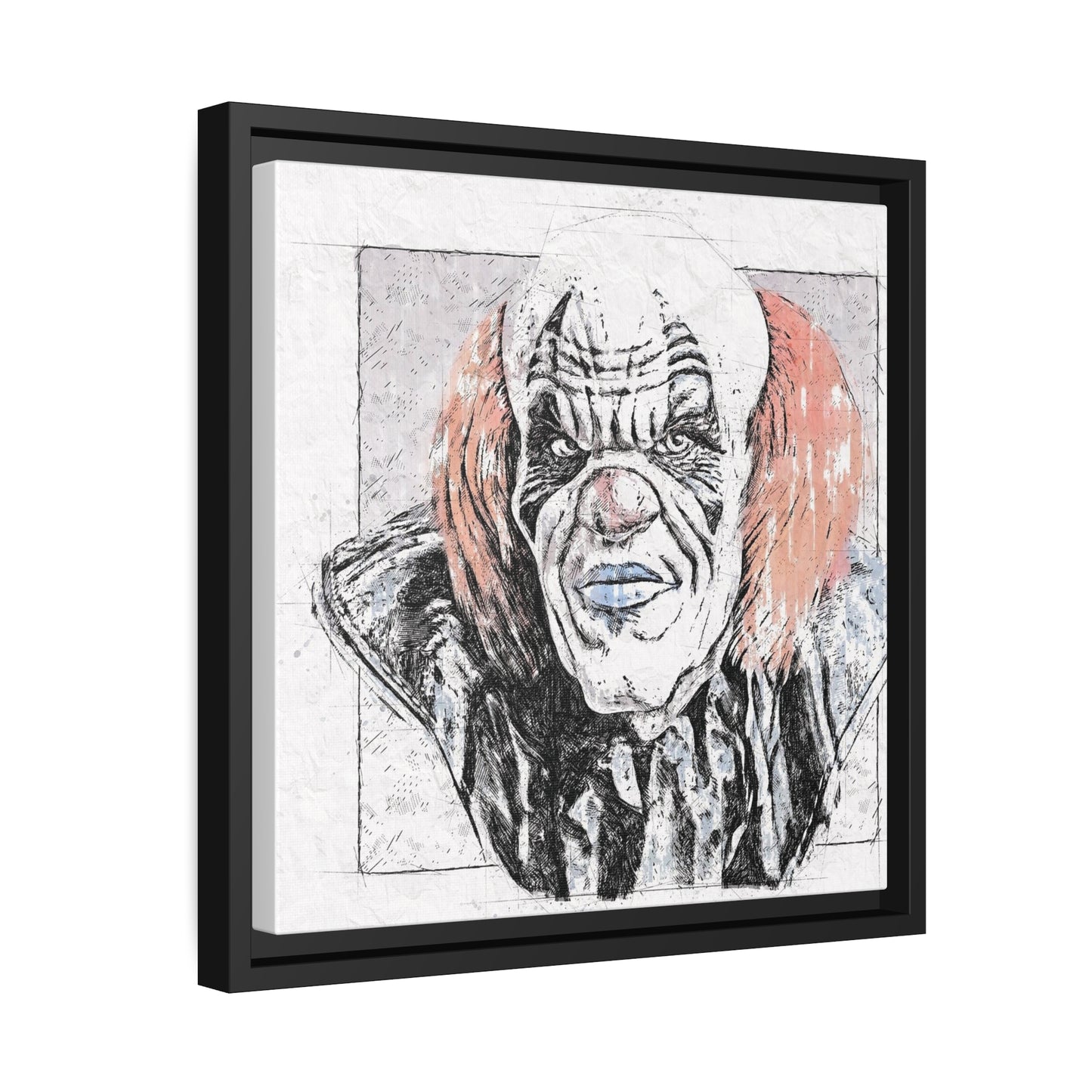 Clown Matte Canvas, Black Frame