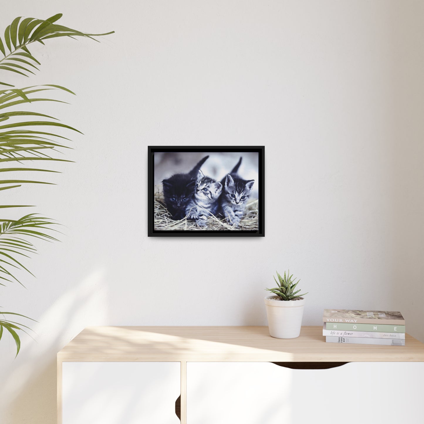 Kitten Matte Canvas, Black Frame