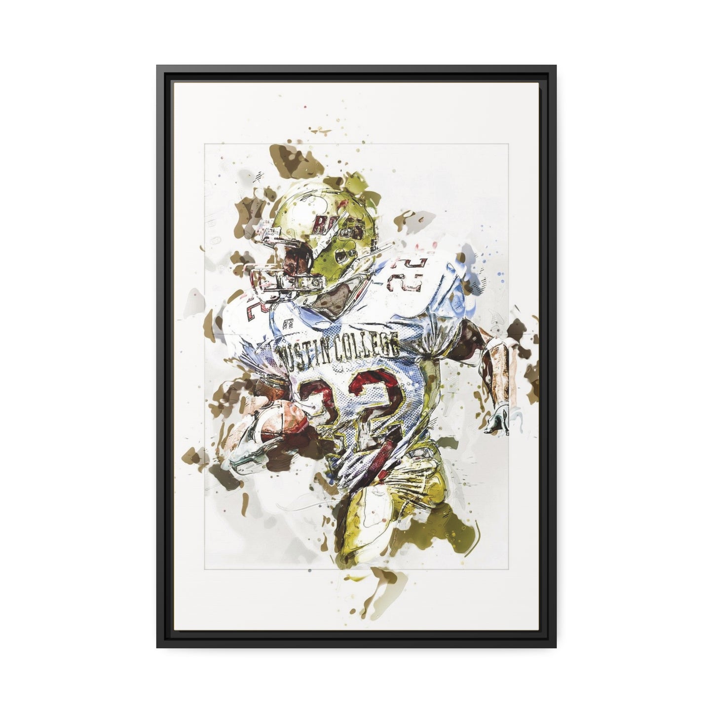 Football Matte Canvas, Black Frame