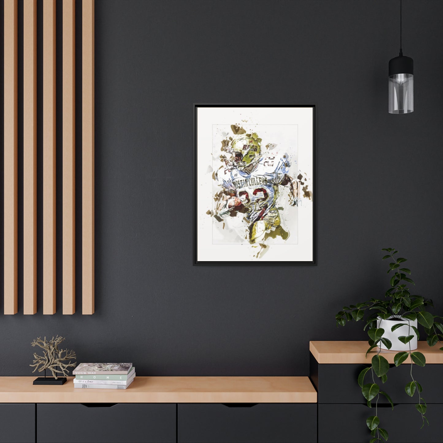Football Matte Canvas, Black Frame