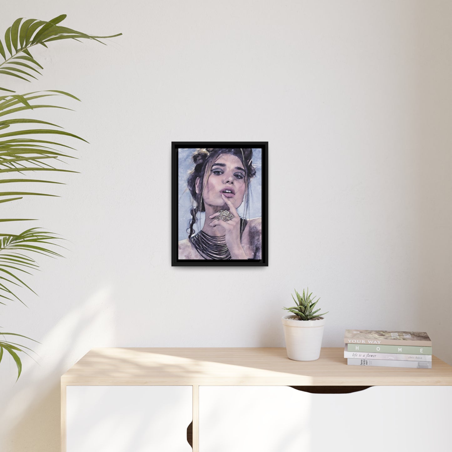 Woman Matte Canvas, Black Frame