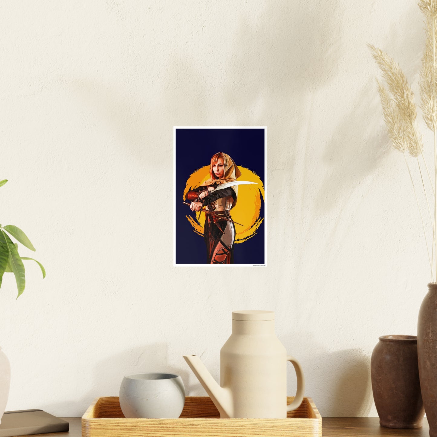 Cosplay Woman Warrior Photo Art Paper Posters