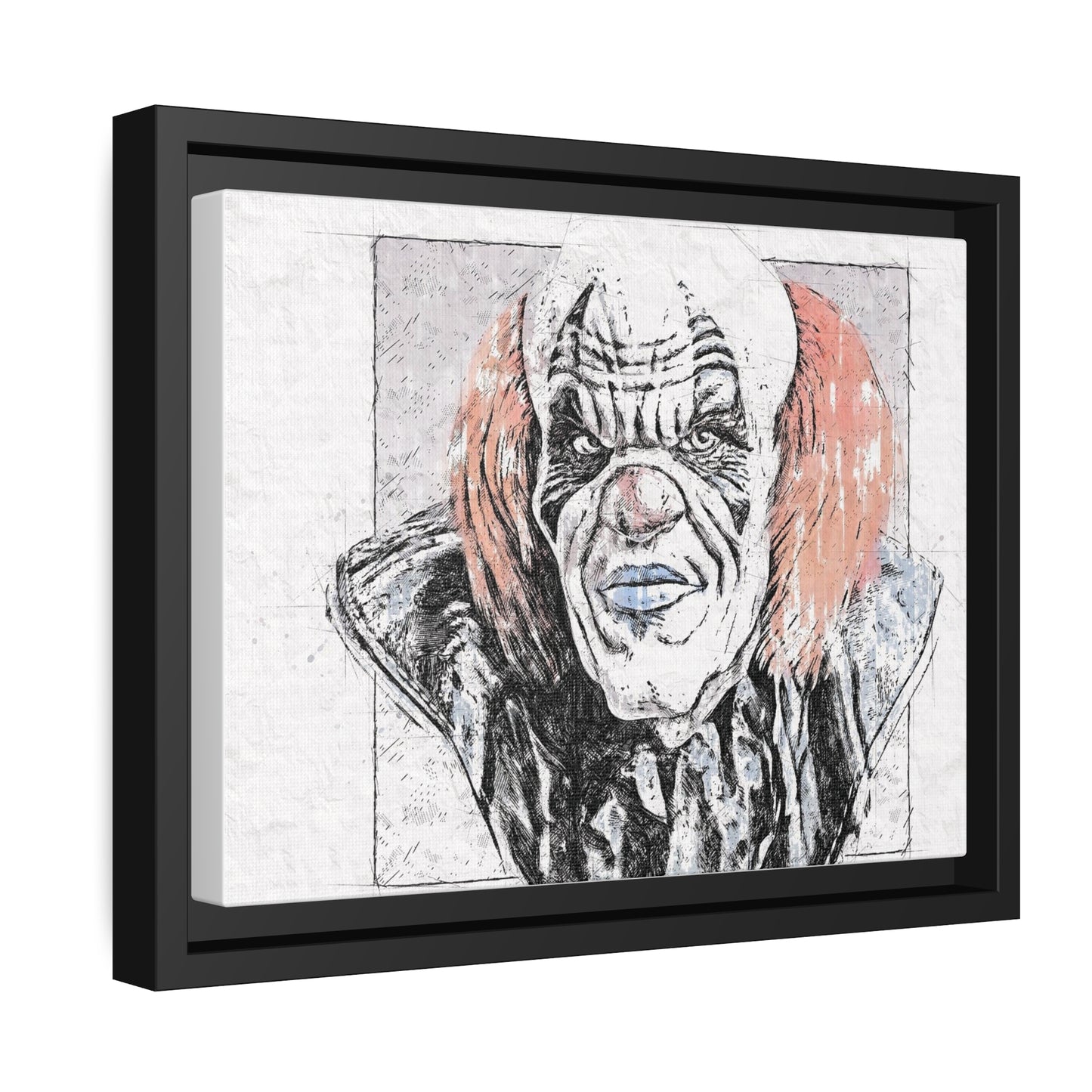 Clown Matte Canvas, Black Frame
