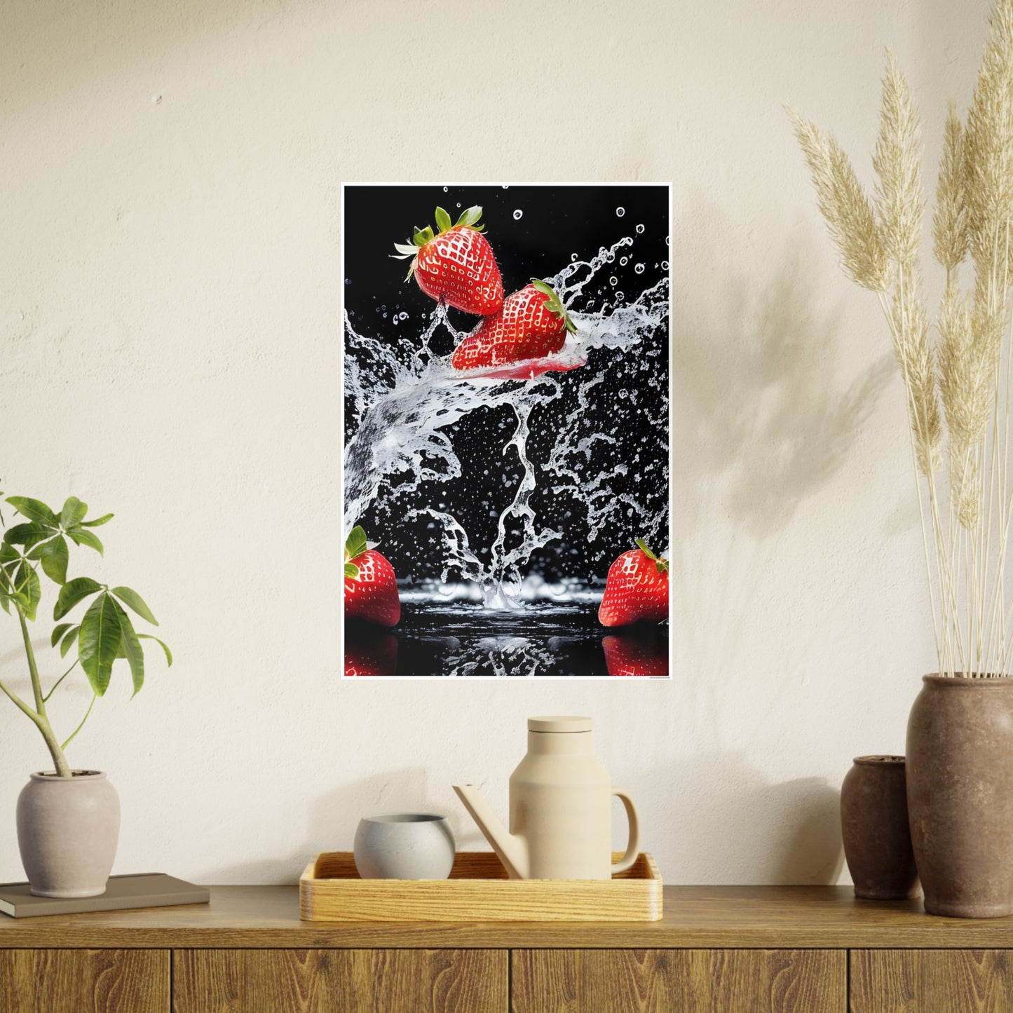 Strawberry AI Gen Photo Art Paper Posters