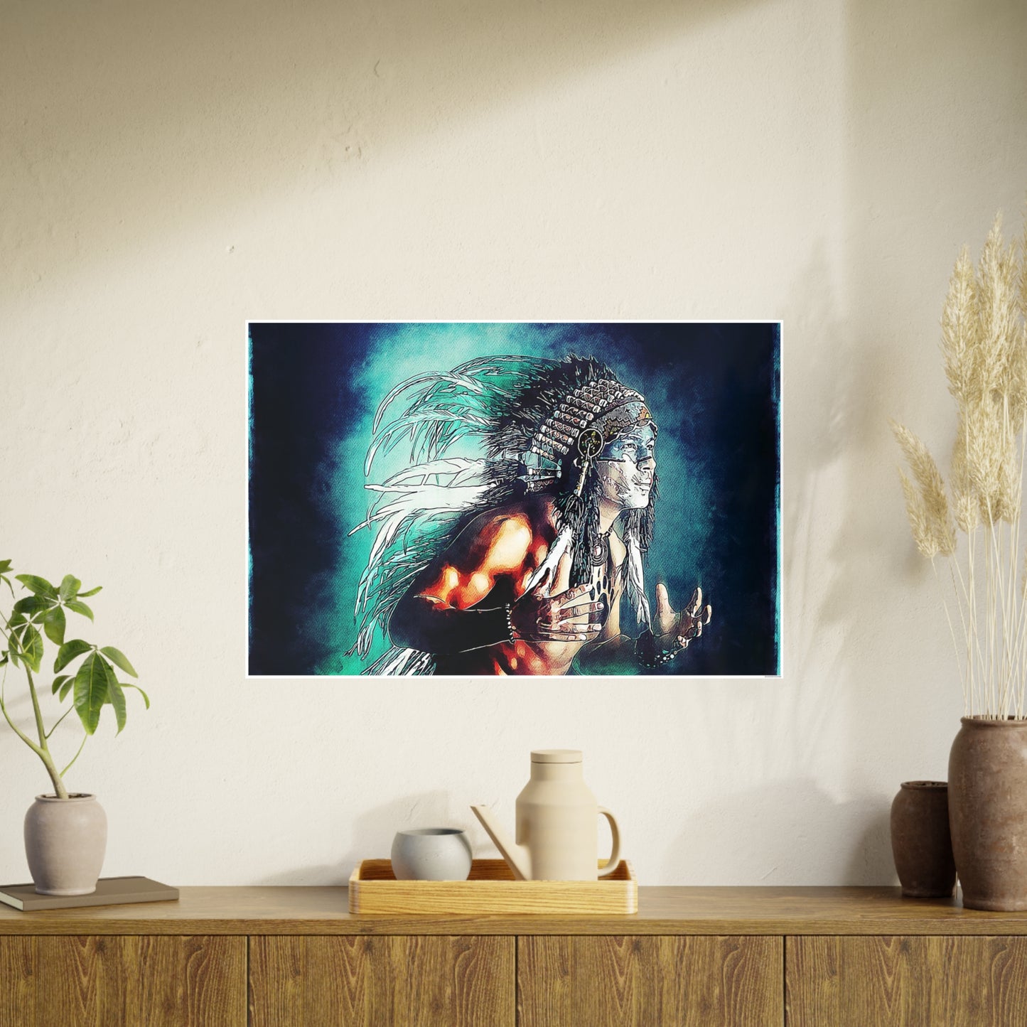 First Nation Man Photo Art Paper Posters