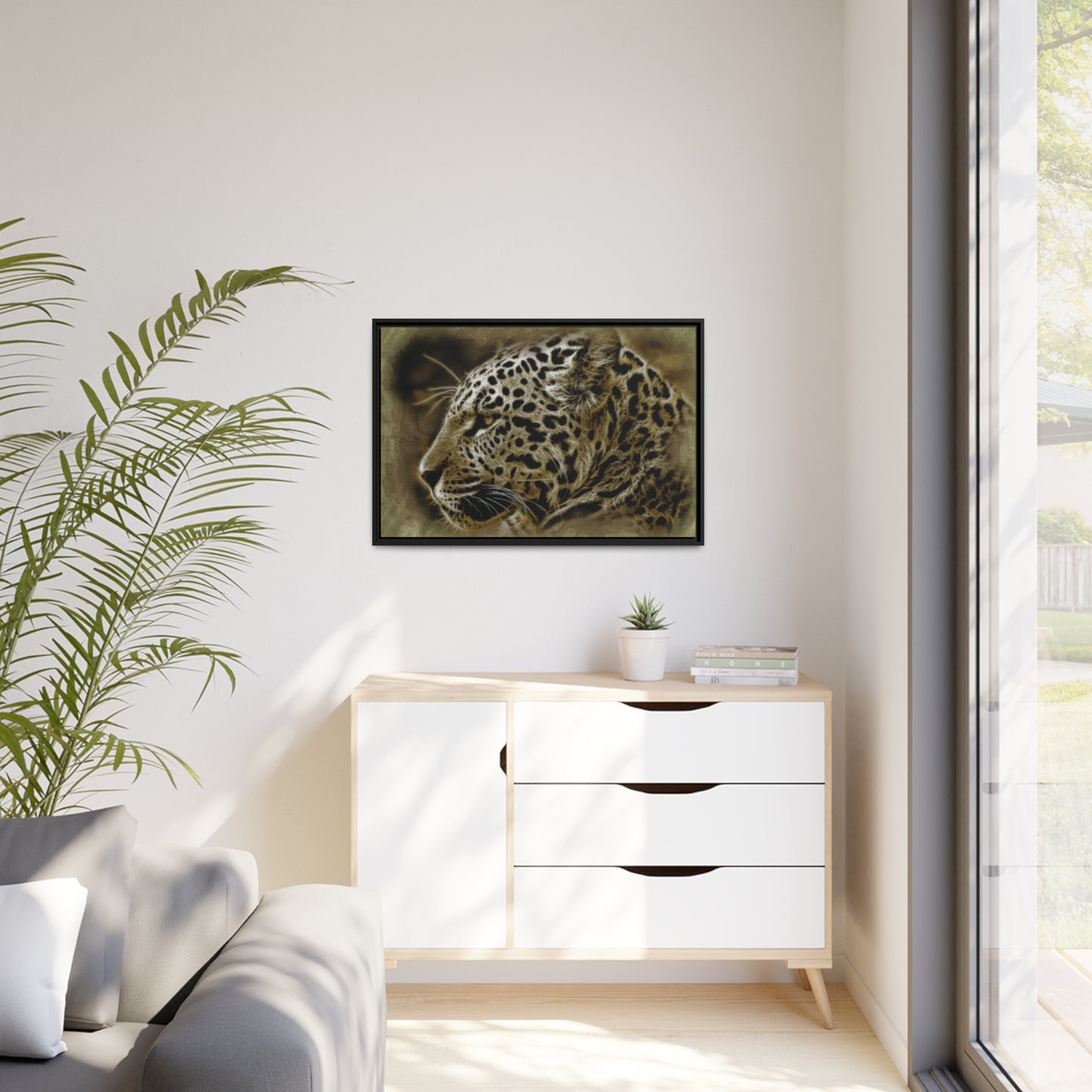 Jaguar Matte Canvas, Black Frame
