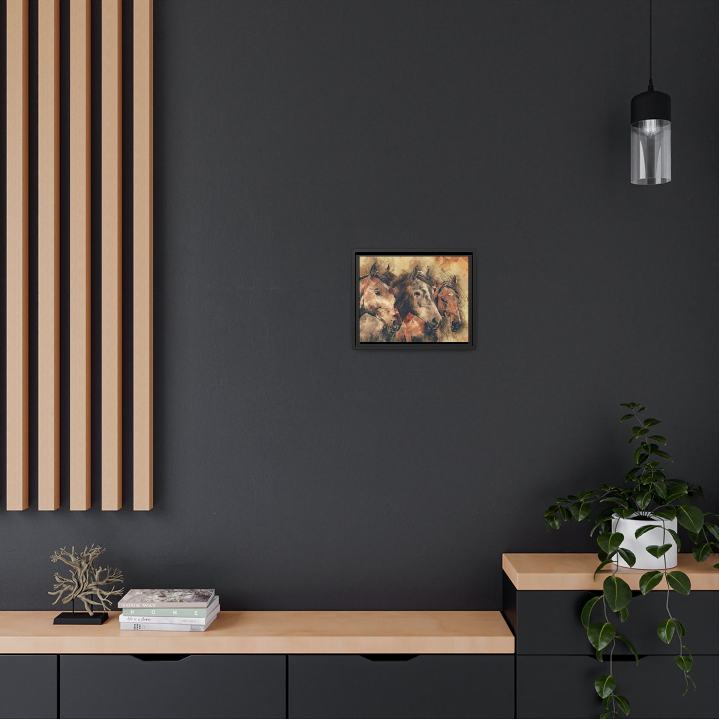Horses Matte Canvas, Black Frame