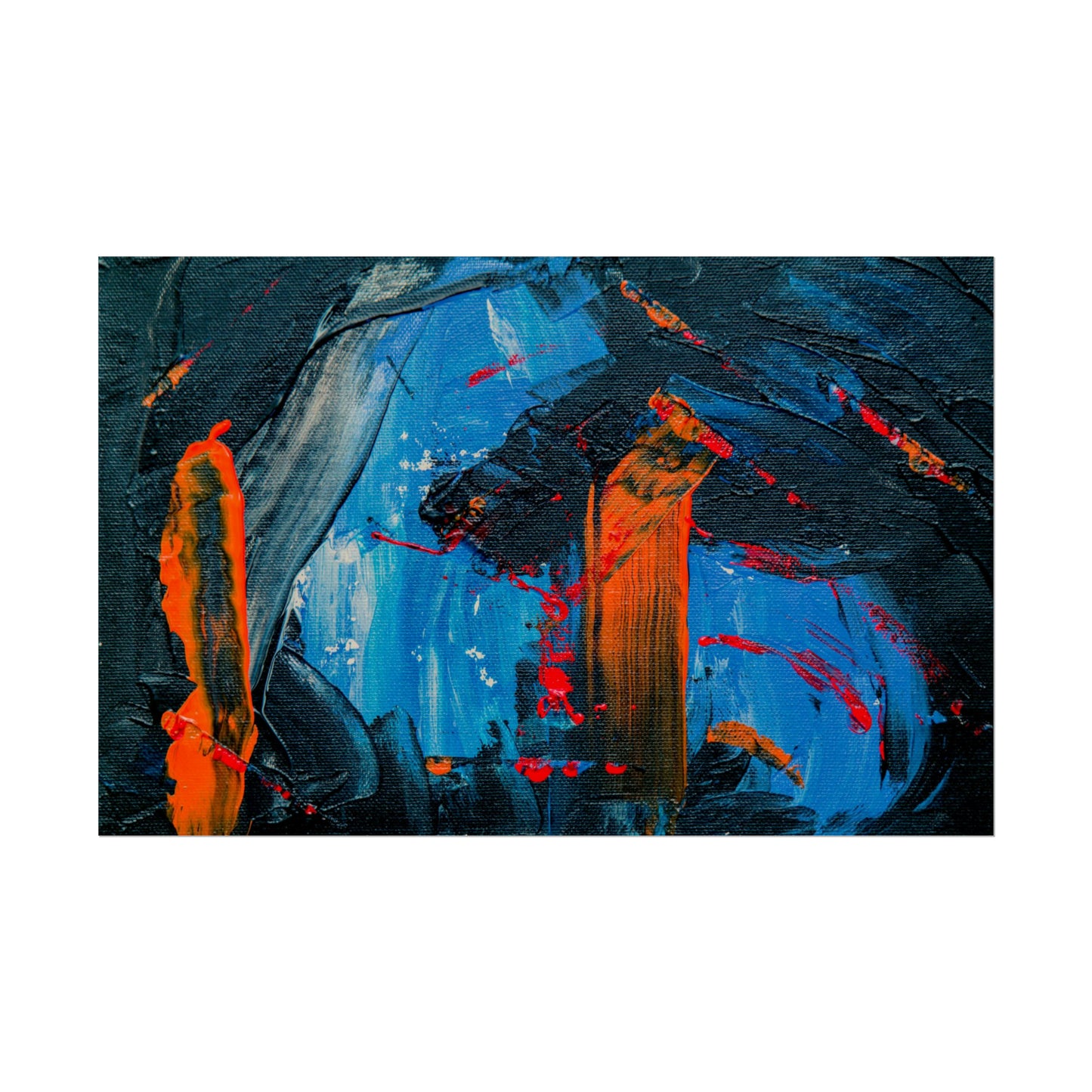 Red and blue splash Rolled Posters