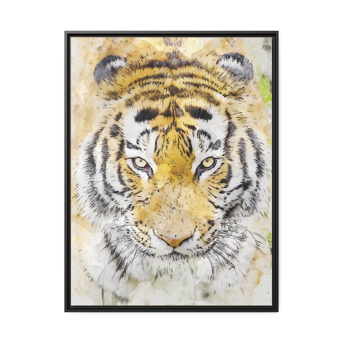 Tiger Matte Canvas, Black Frame