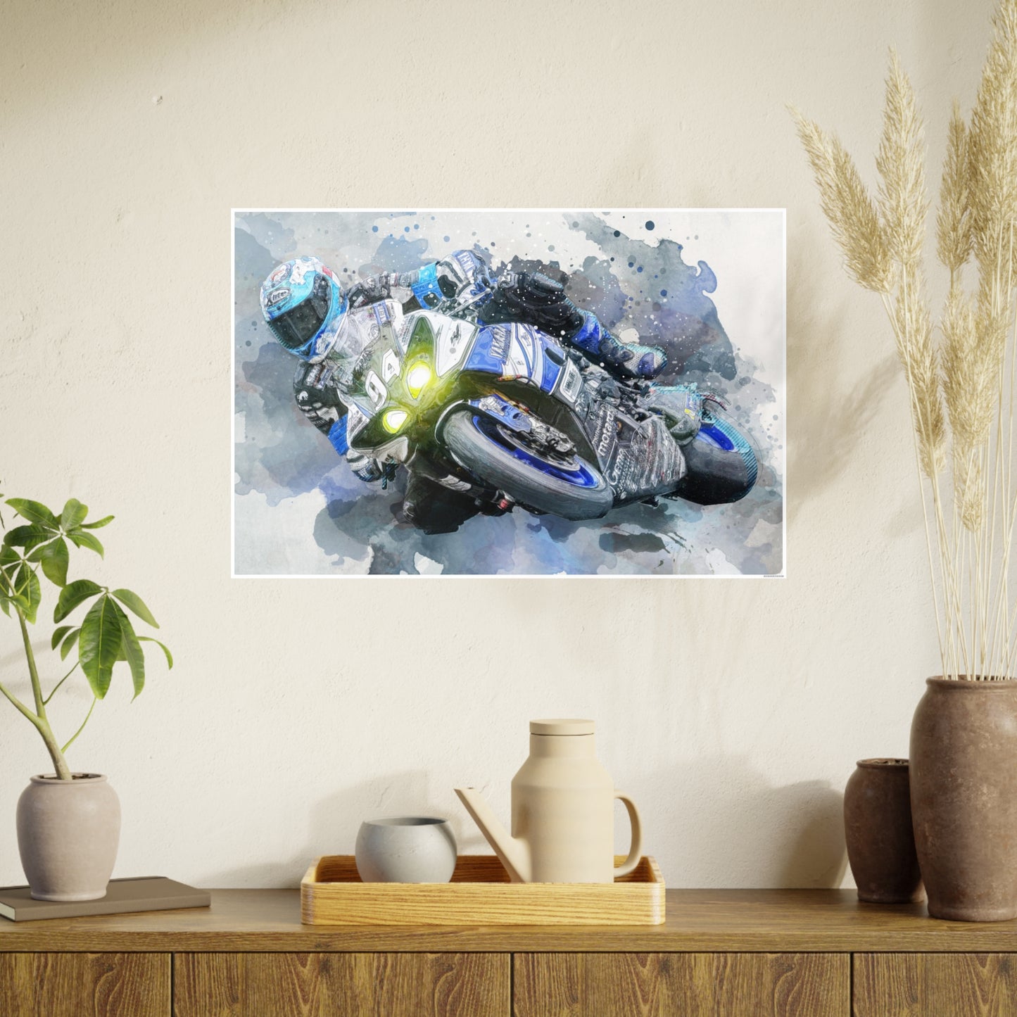 Motorcycle Race Photo Art Paper Posters