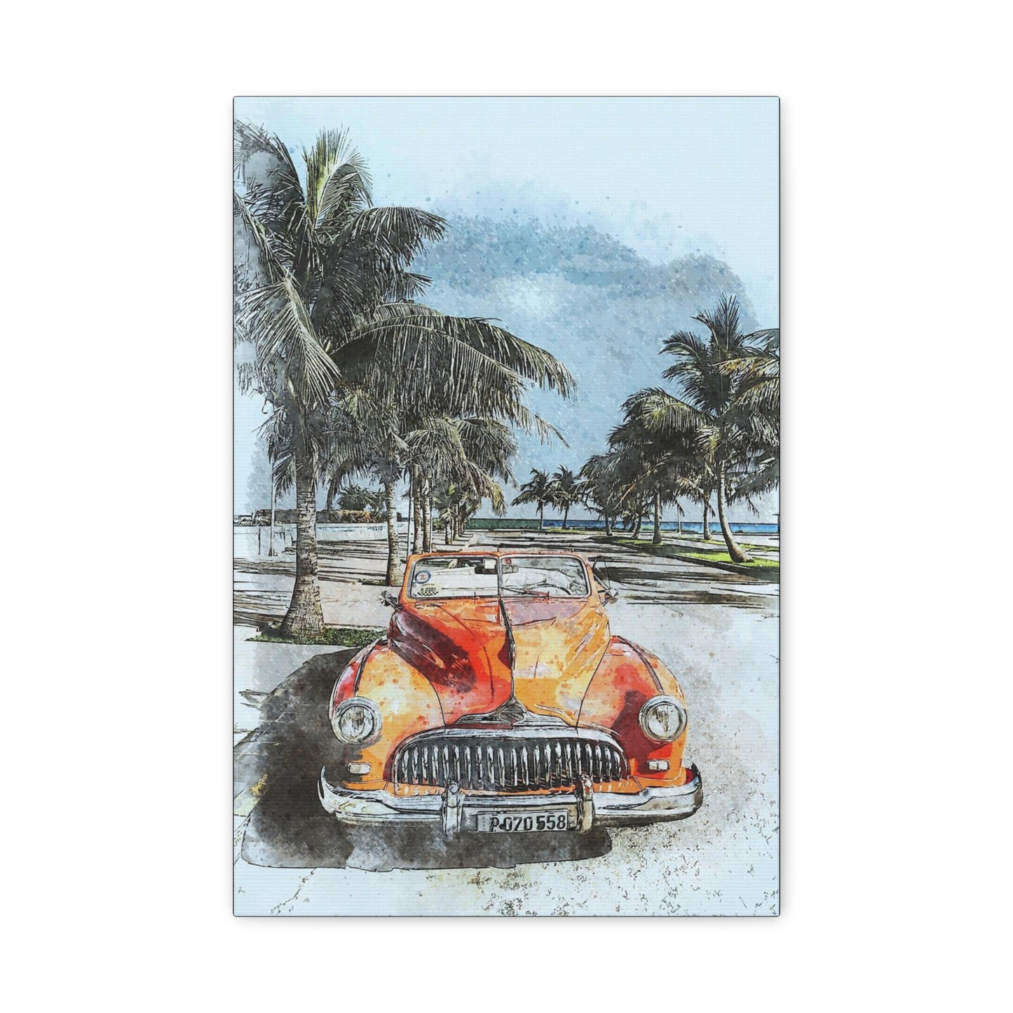Car Matte Canvas, Stretched, 1.25"