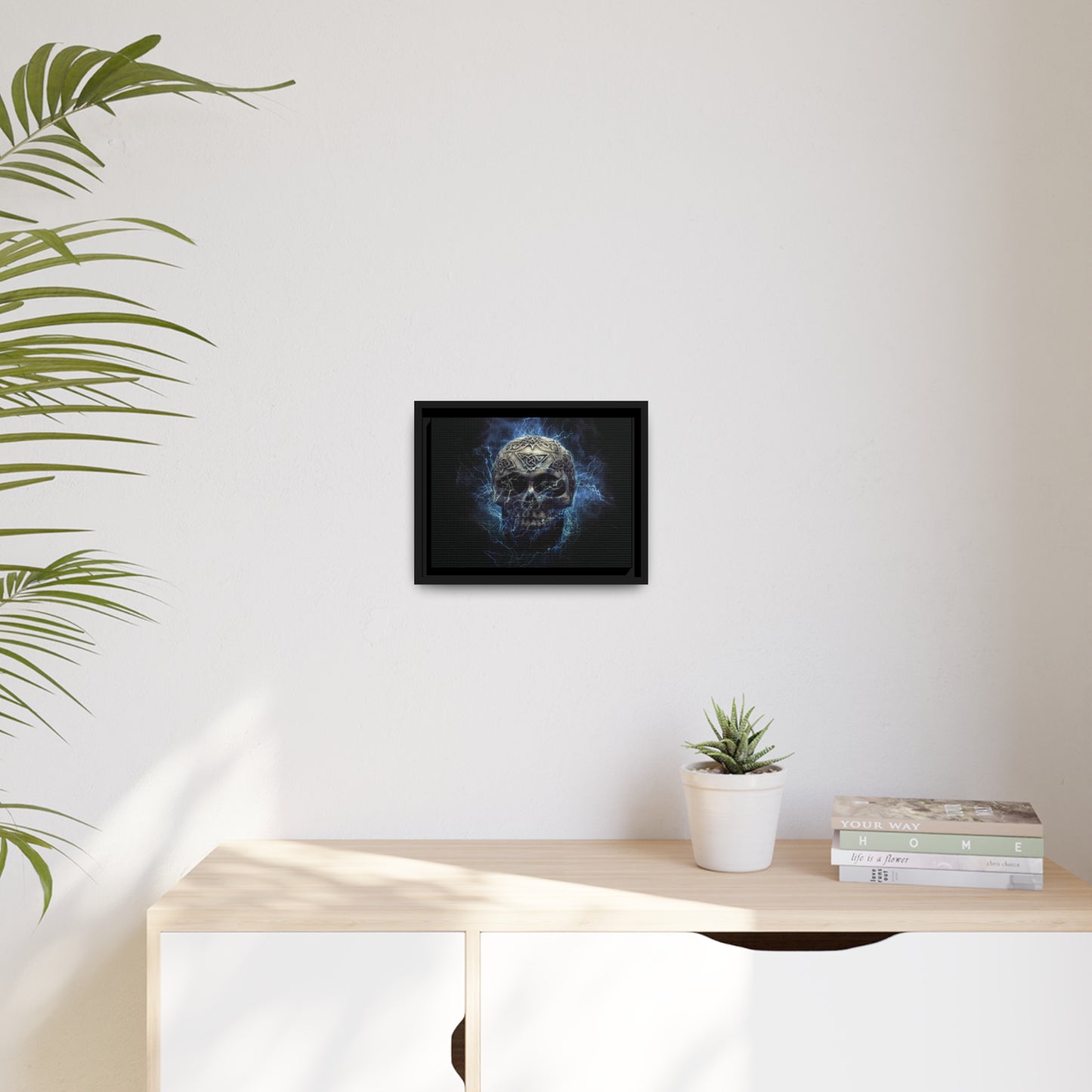 Skull Matte Canvas, Black Frame