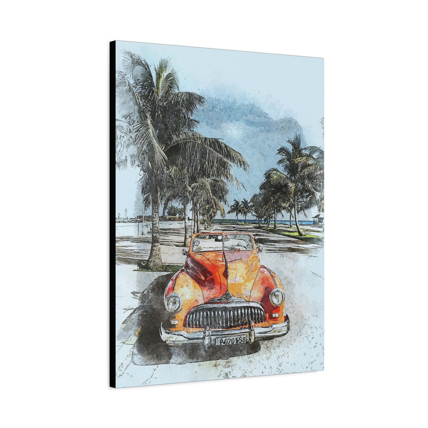 Car Matte Canvas, Stretched, 1.25"