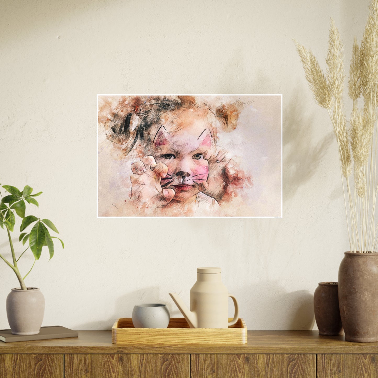 Baby Cat Girl Photo Art Paper Posters