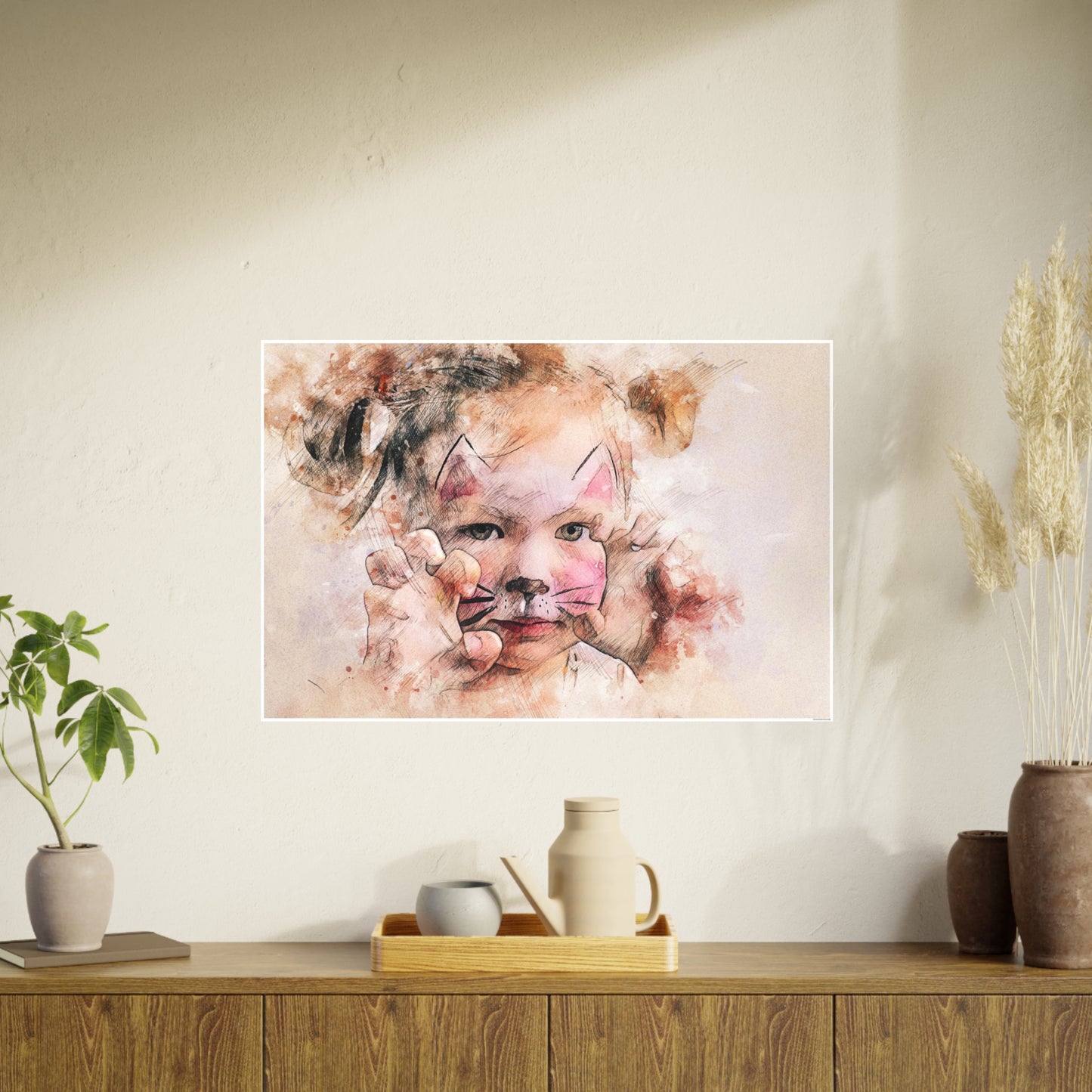 Baby Cat Girl Photo Art Paper Posters