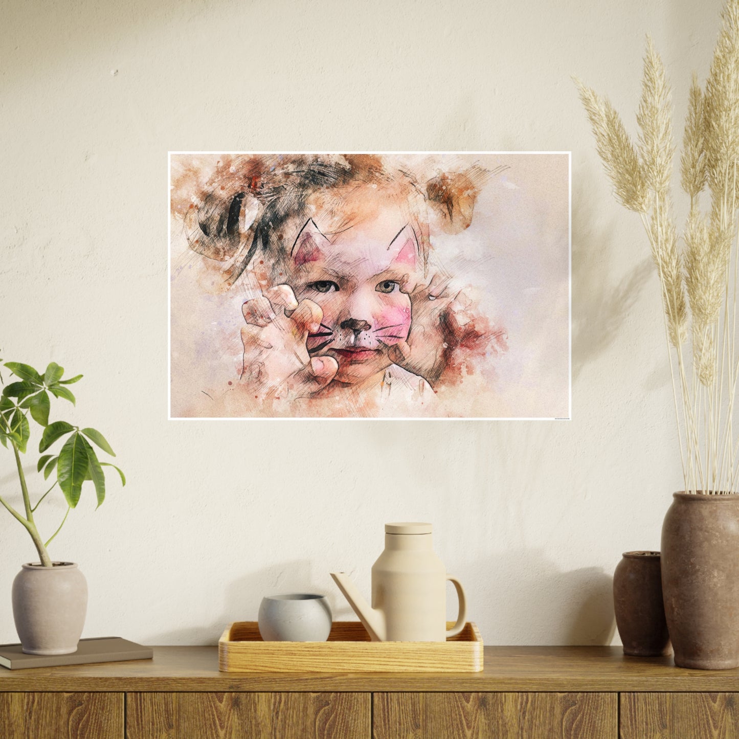 Baby Cat Girl Photo Art Paper Posters