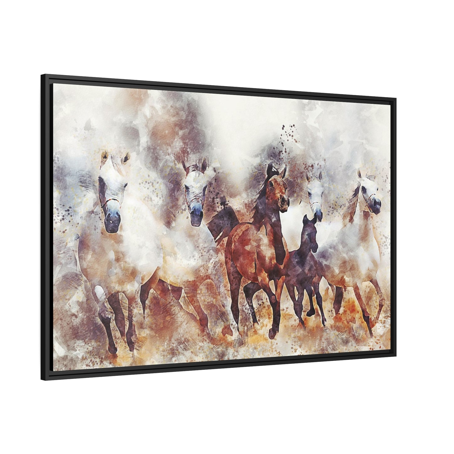 Horses Matte Canvas, Black Frame