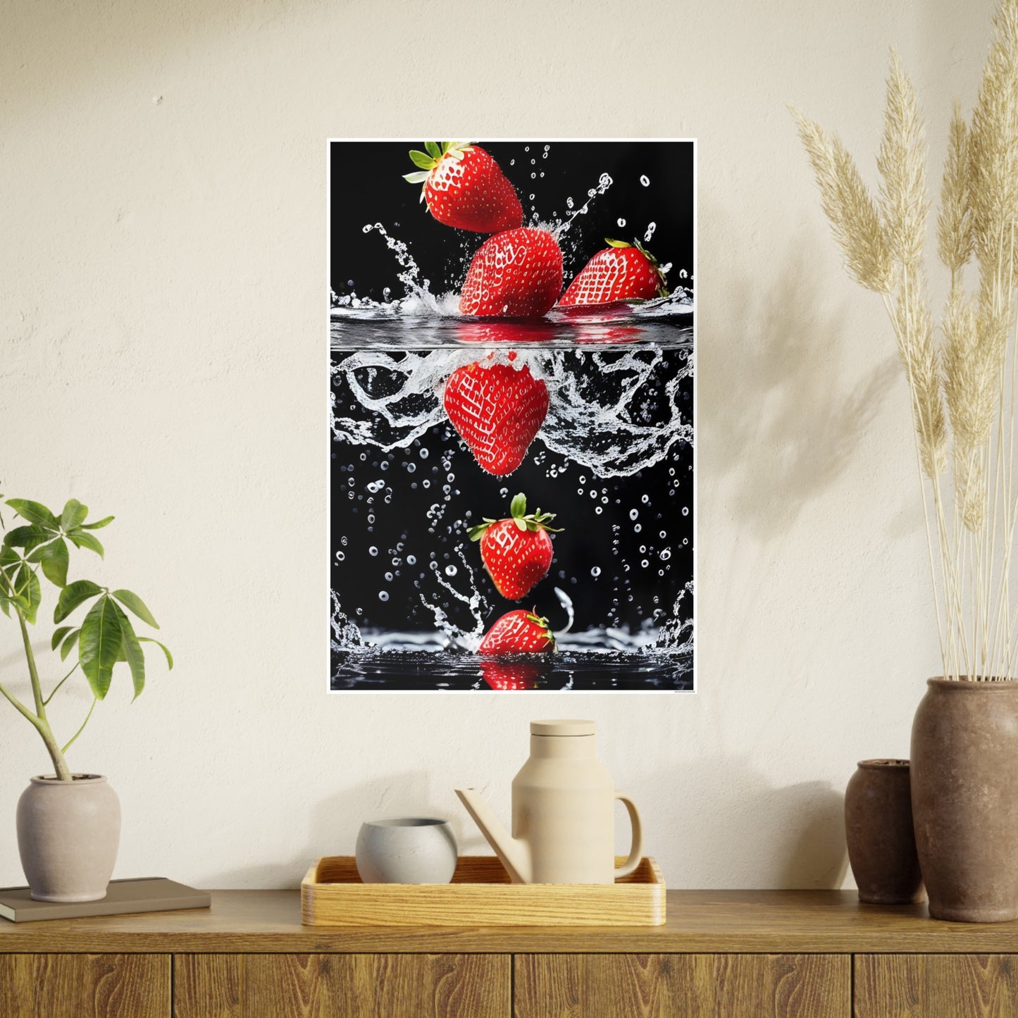 Strawberries AI Gen Photo Art Paper Posters