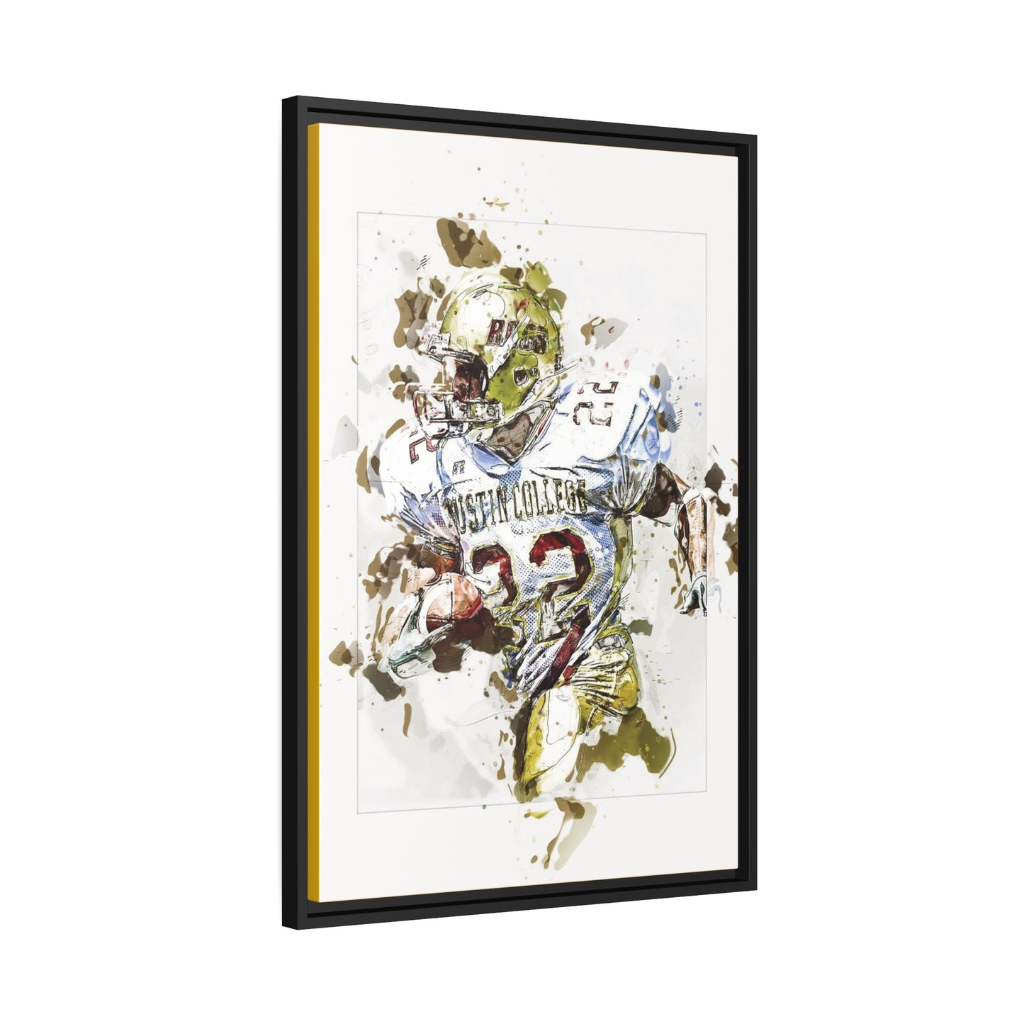 Football Matte Canvas, Black Frame