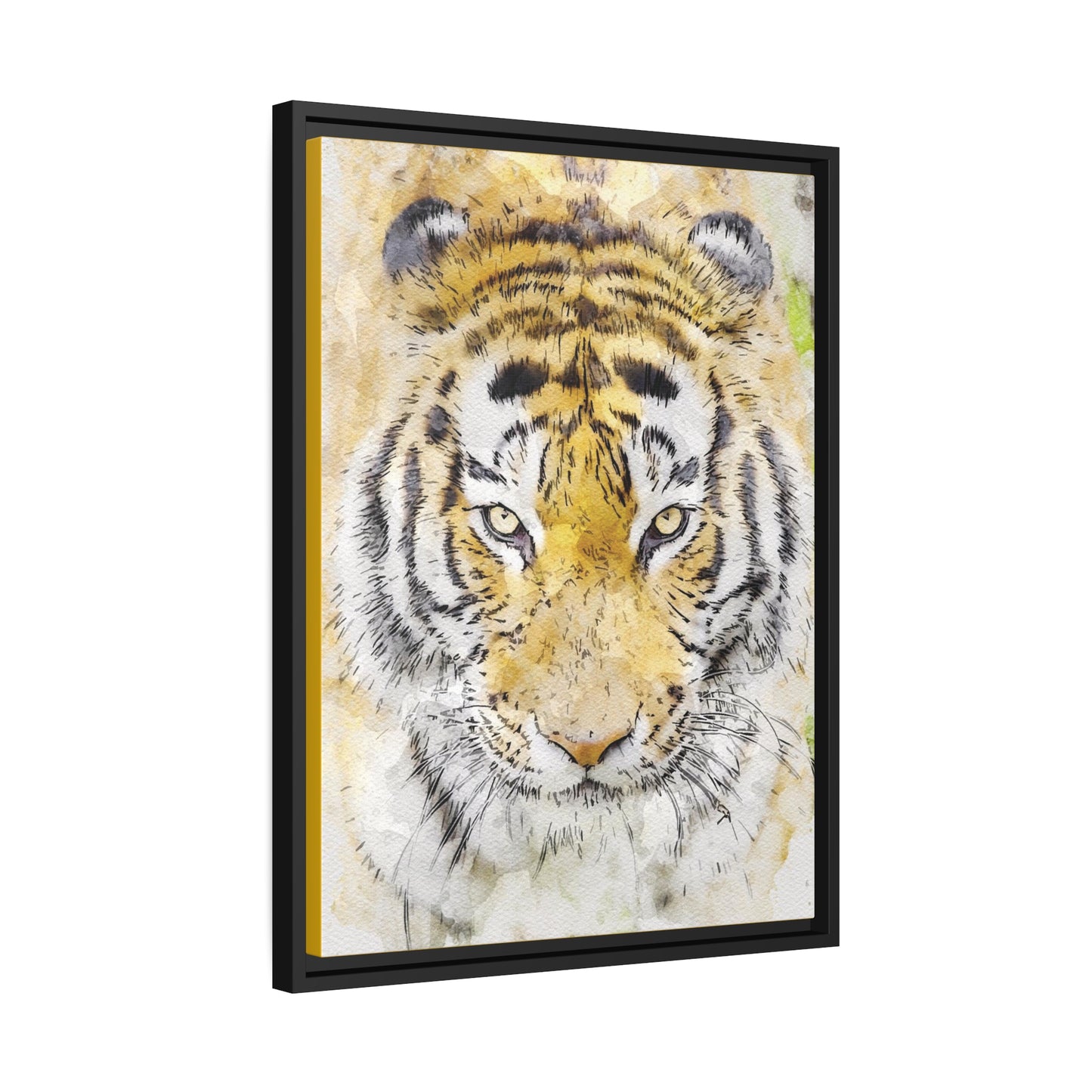Tiger Matte Canvas, Black Frame