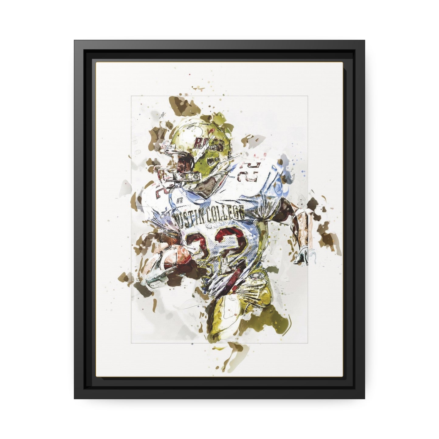 Football Matte Canvas, Black Frame